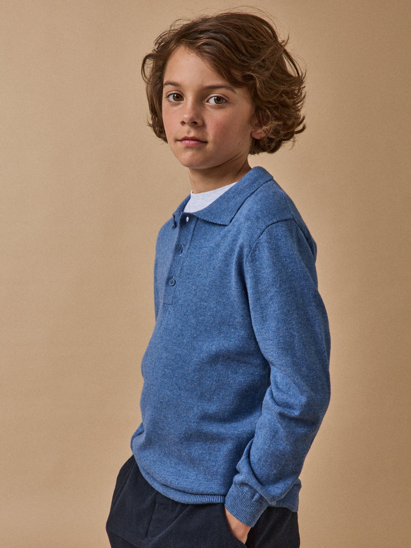 Pull col polo Garçon