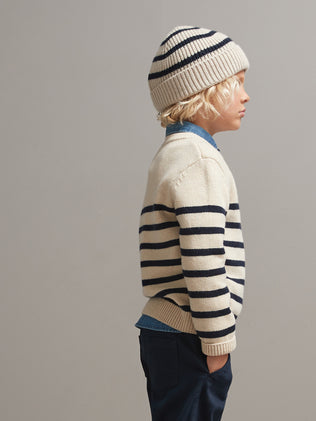 Boy's wool-rich sailor-stripe sweater