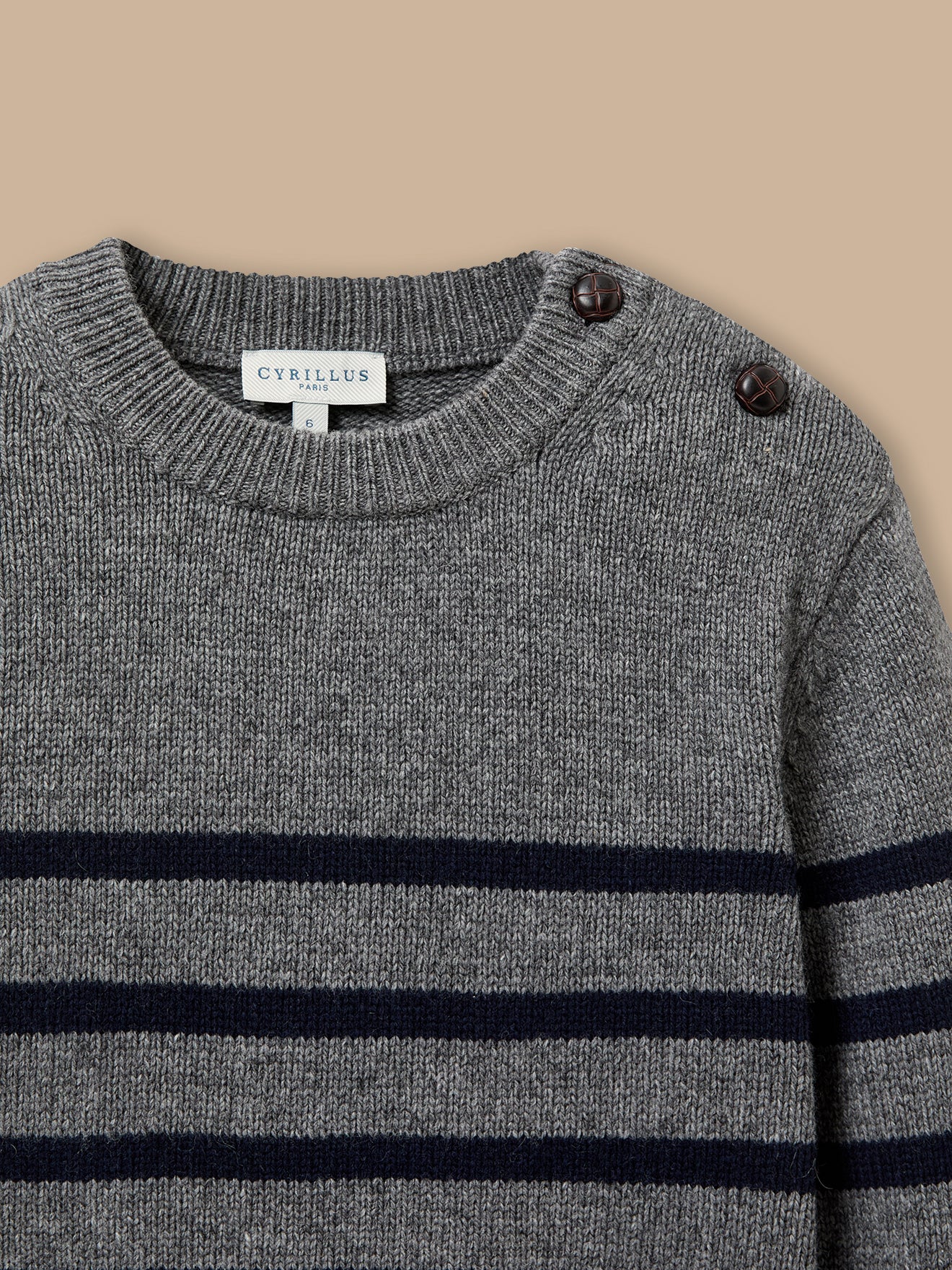 Boy's wool-rich sailor-stripe sweater