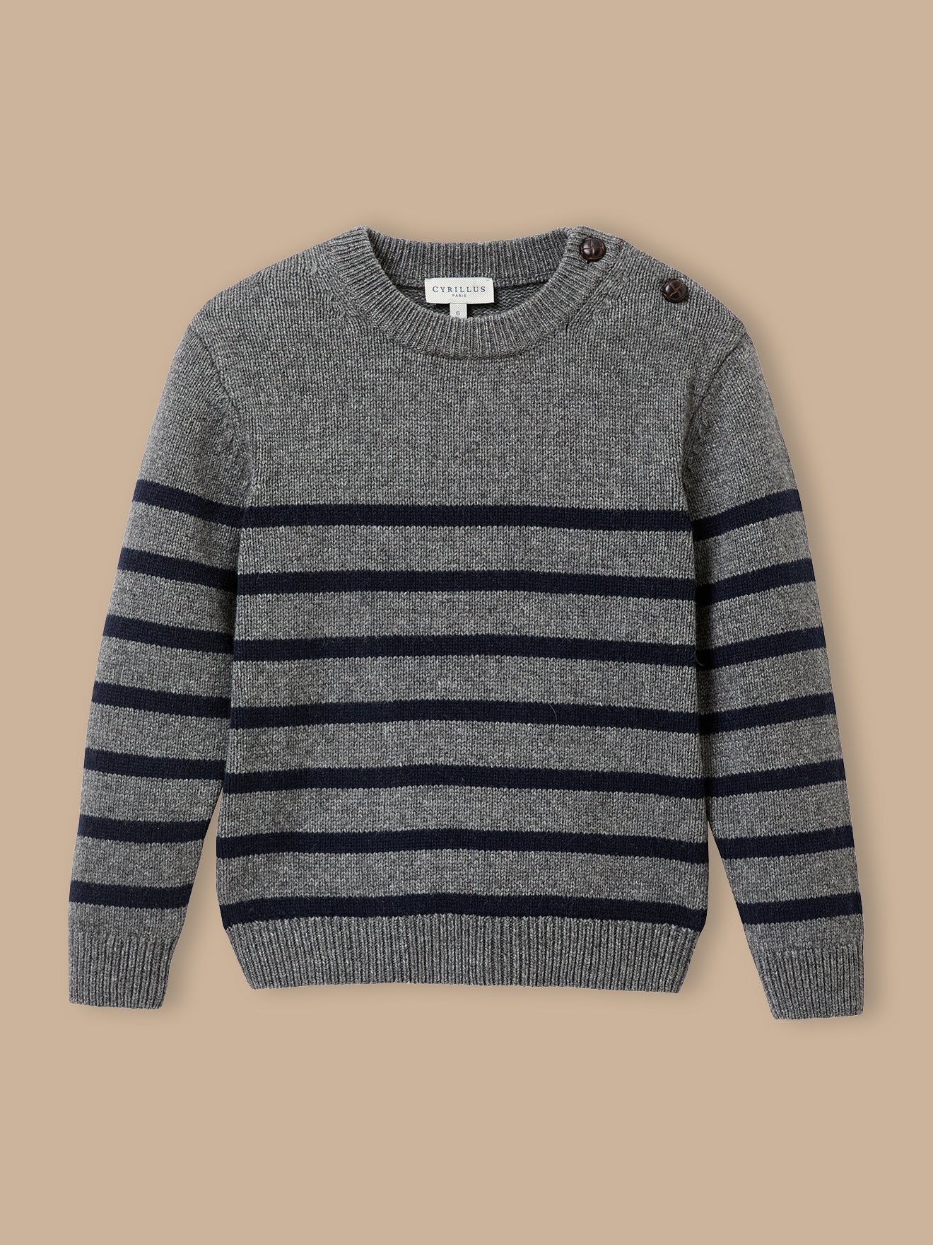 Boy's wool-rich sailor-stripe sweater