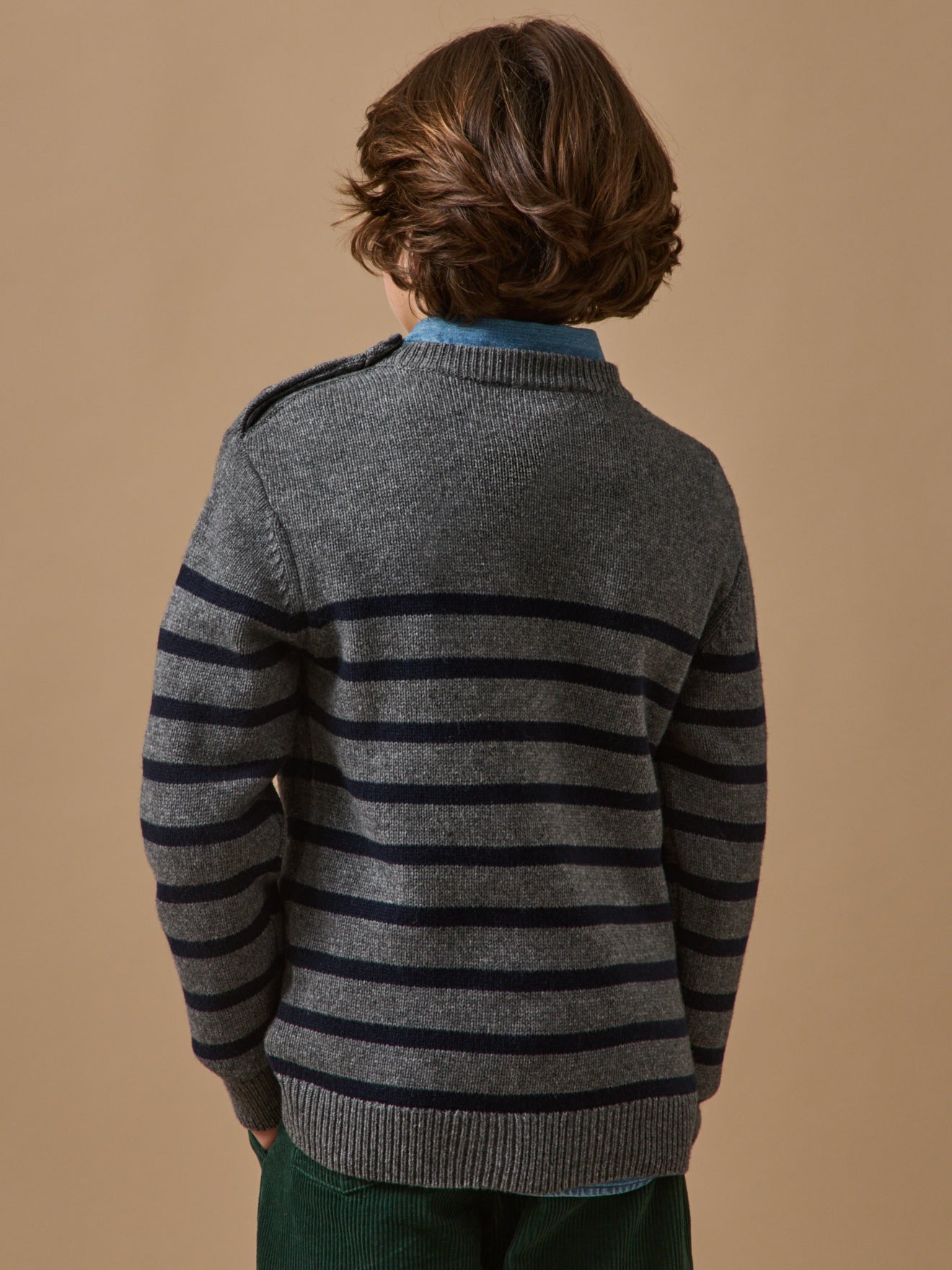 Boy's wool-rich sailor-stripe sweater
