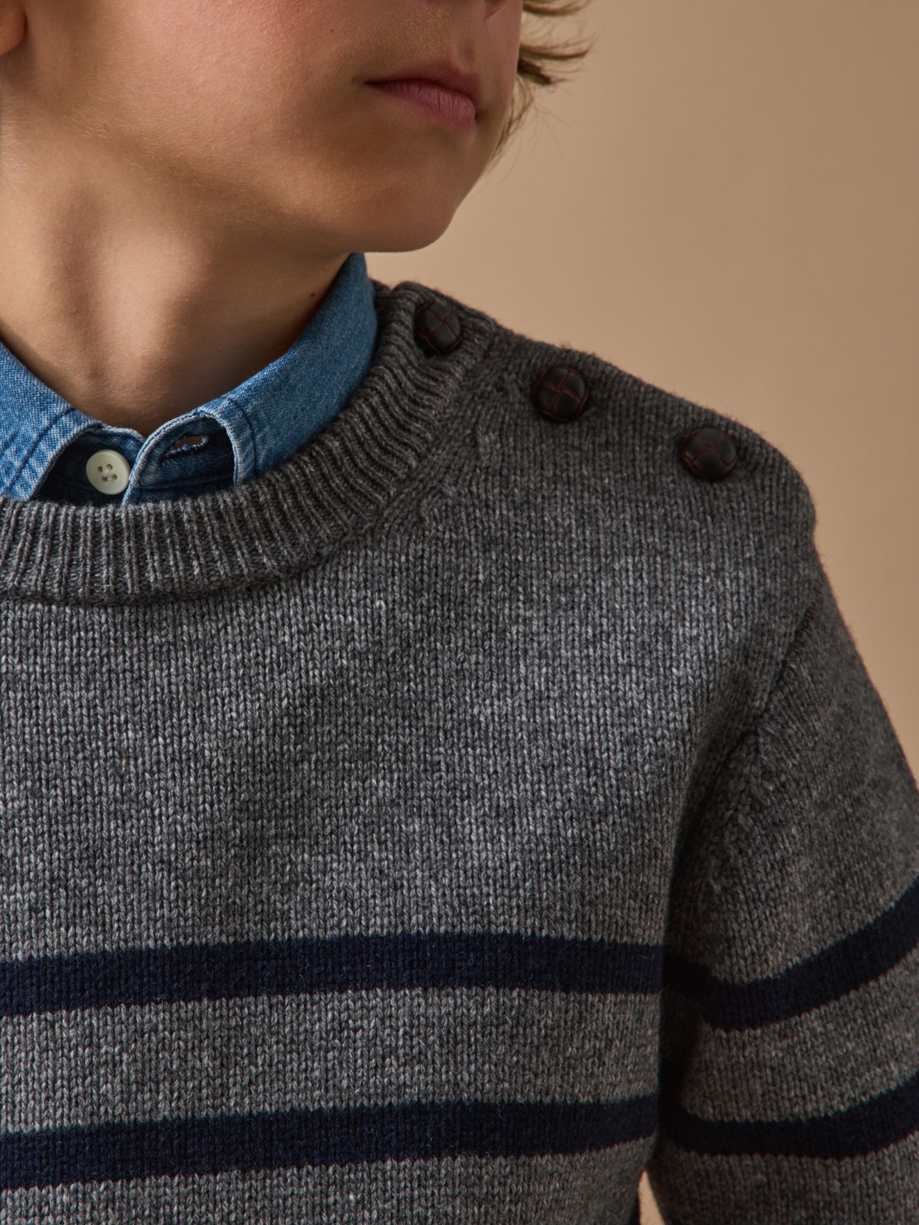 Boy's wool-rich sailor-stripe sweater