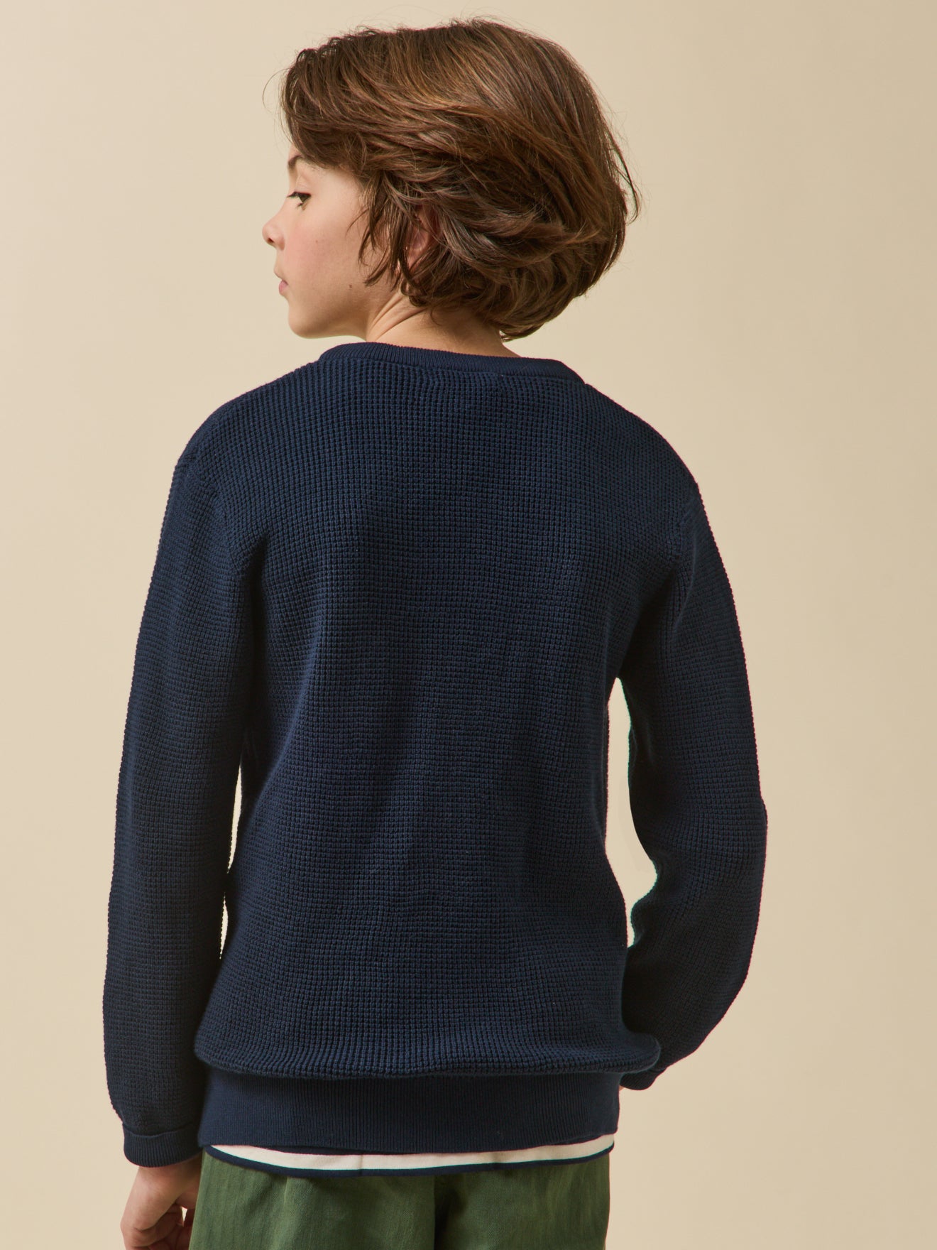 Boy's patterned stitch sweater
