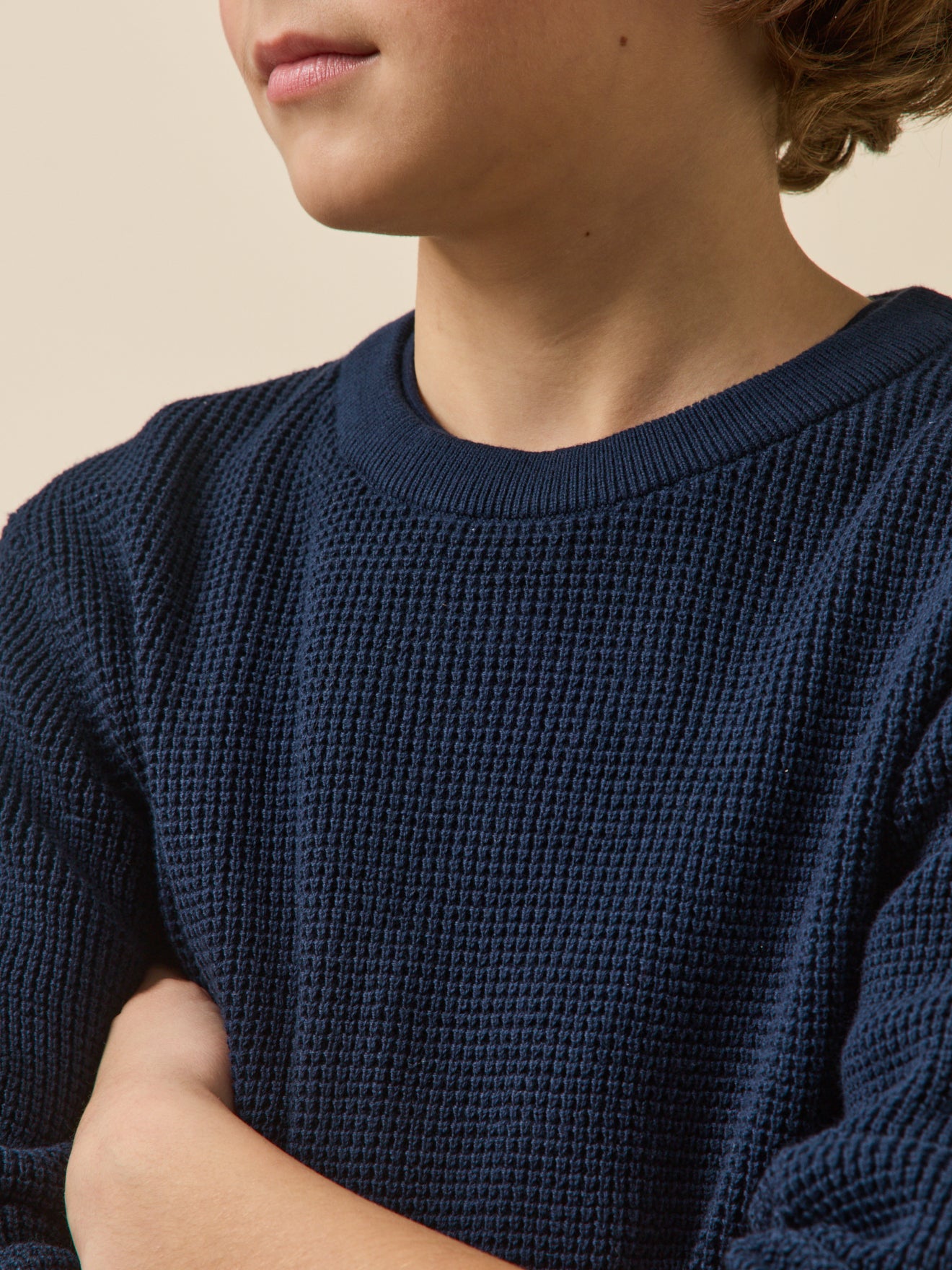Boy's patterned stitch sweater