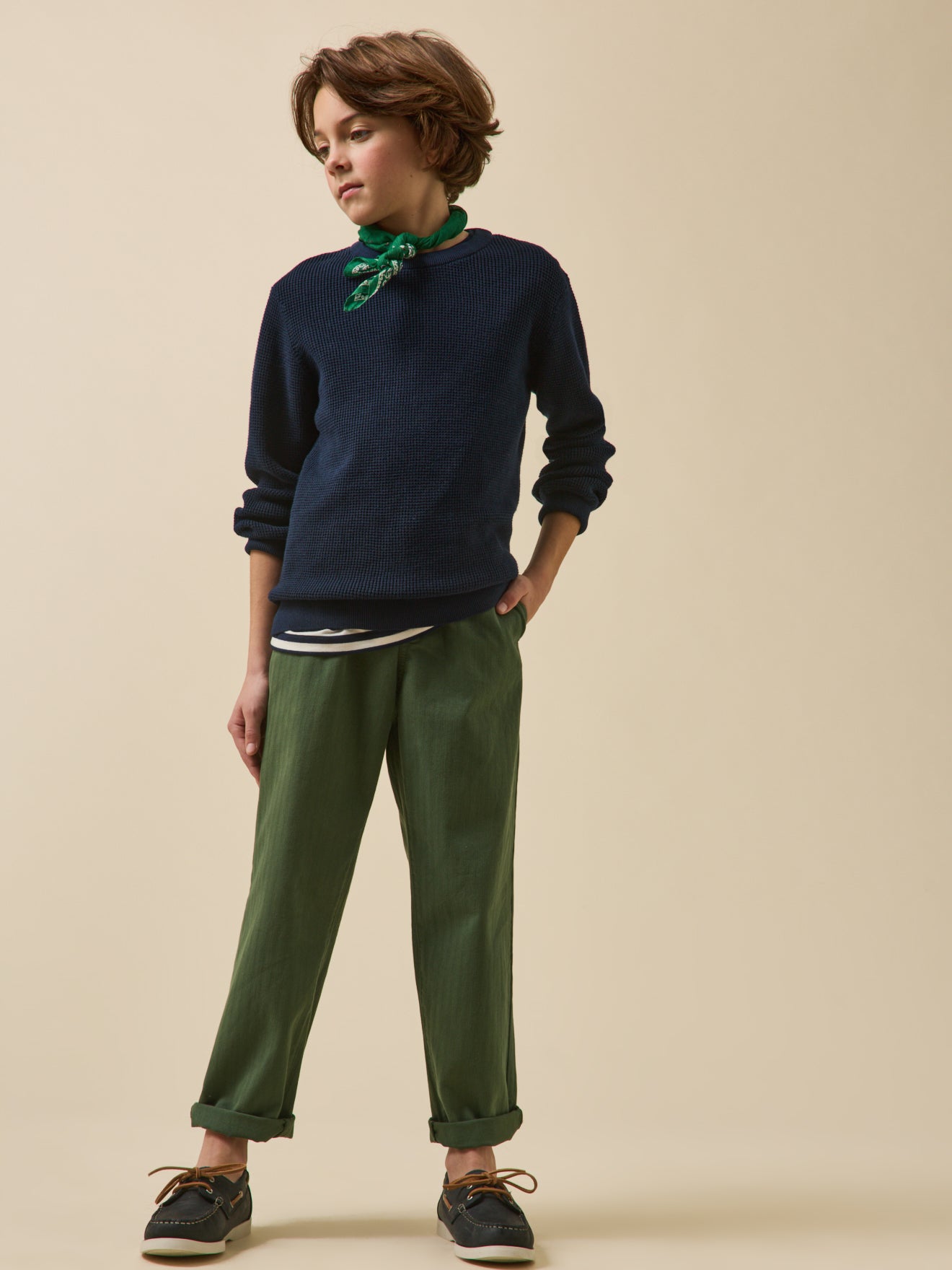 Boy's patterned stitch sweater