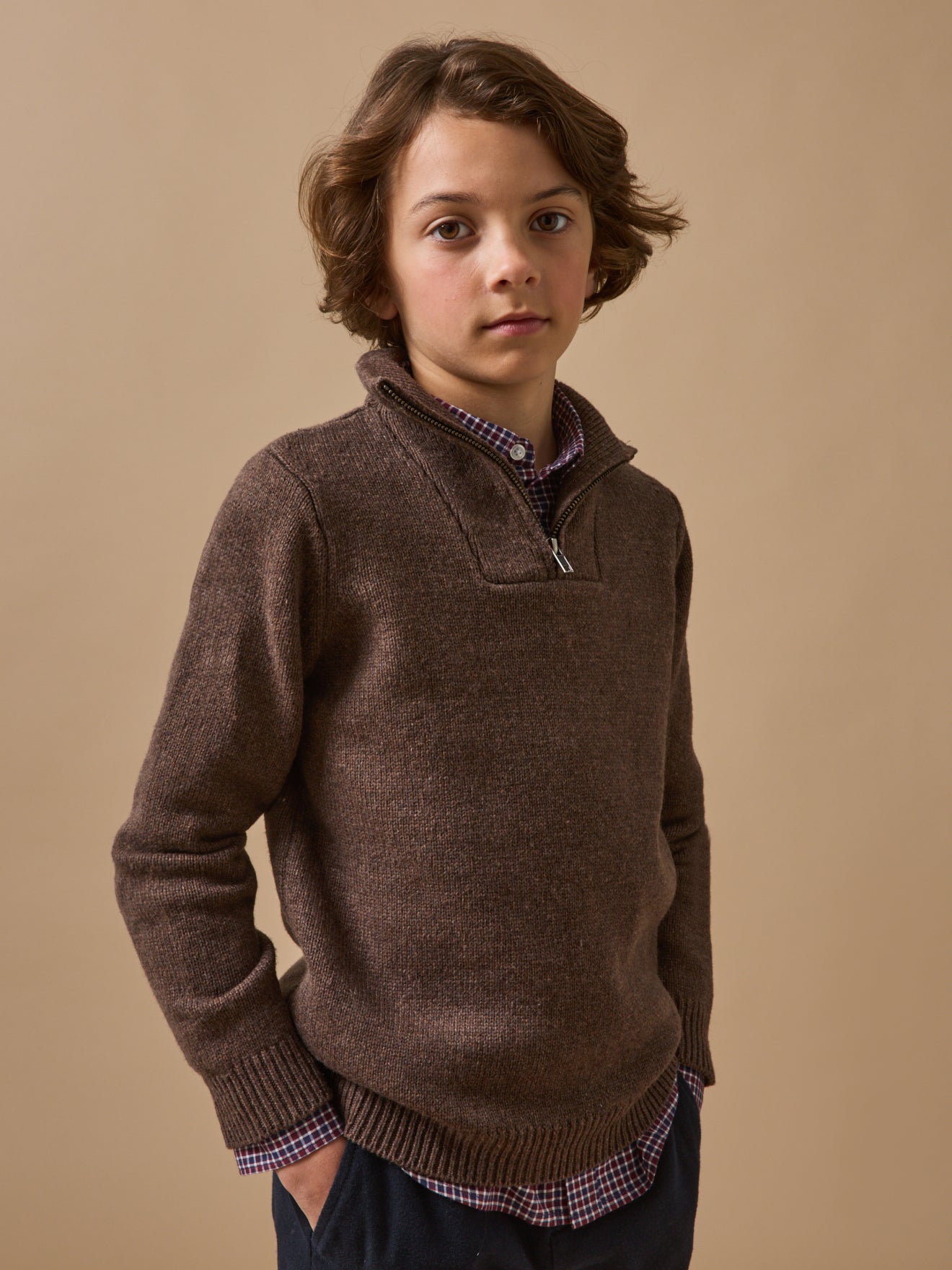 Boy's sweater with high neckline