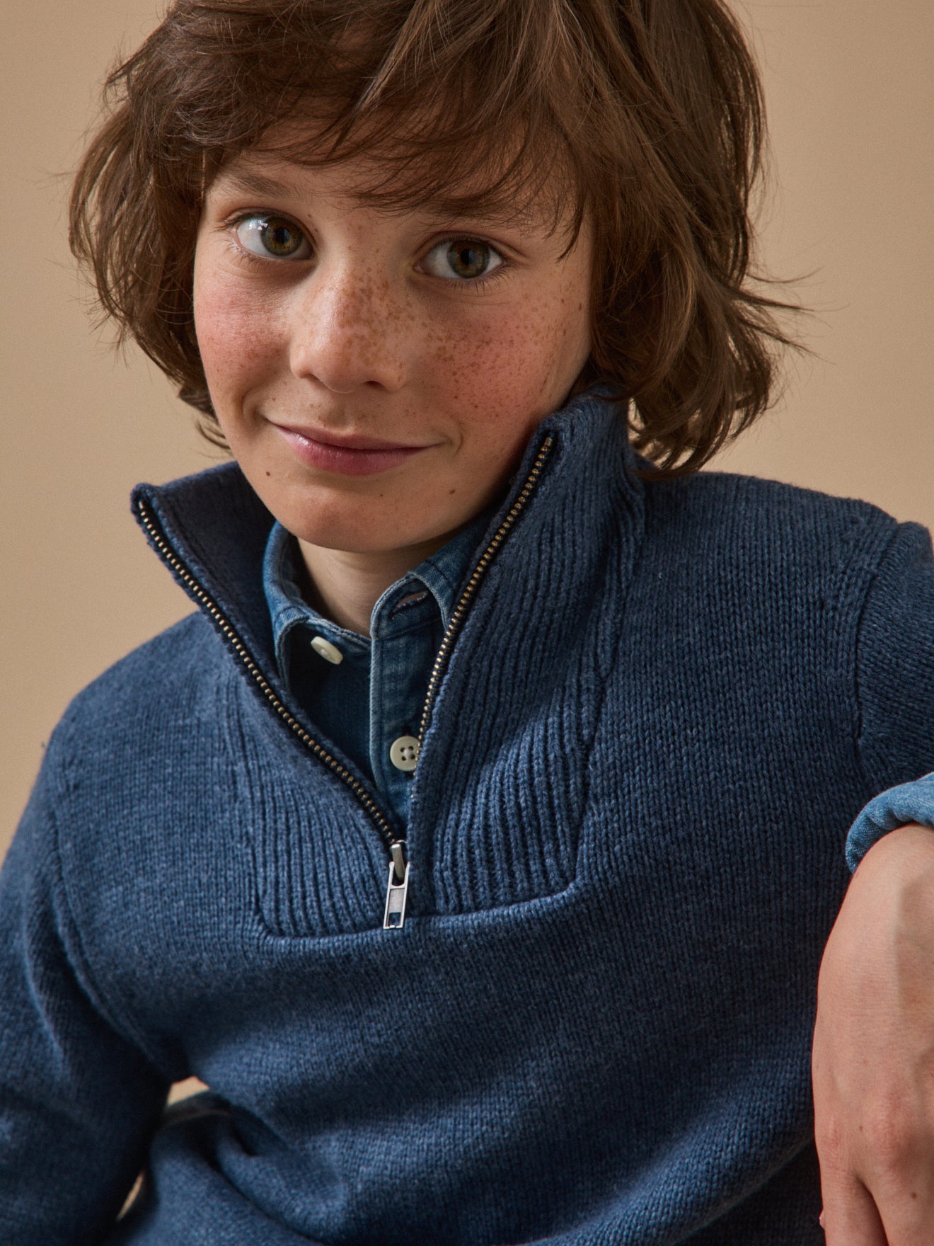 Boy's sweater with high neckline