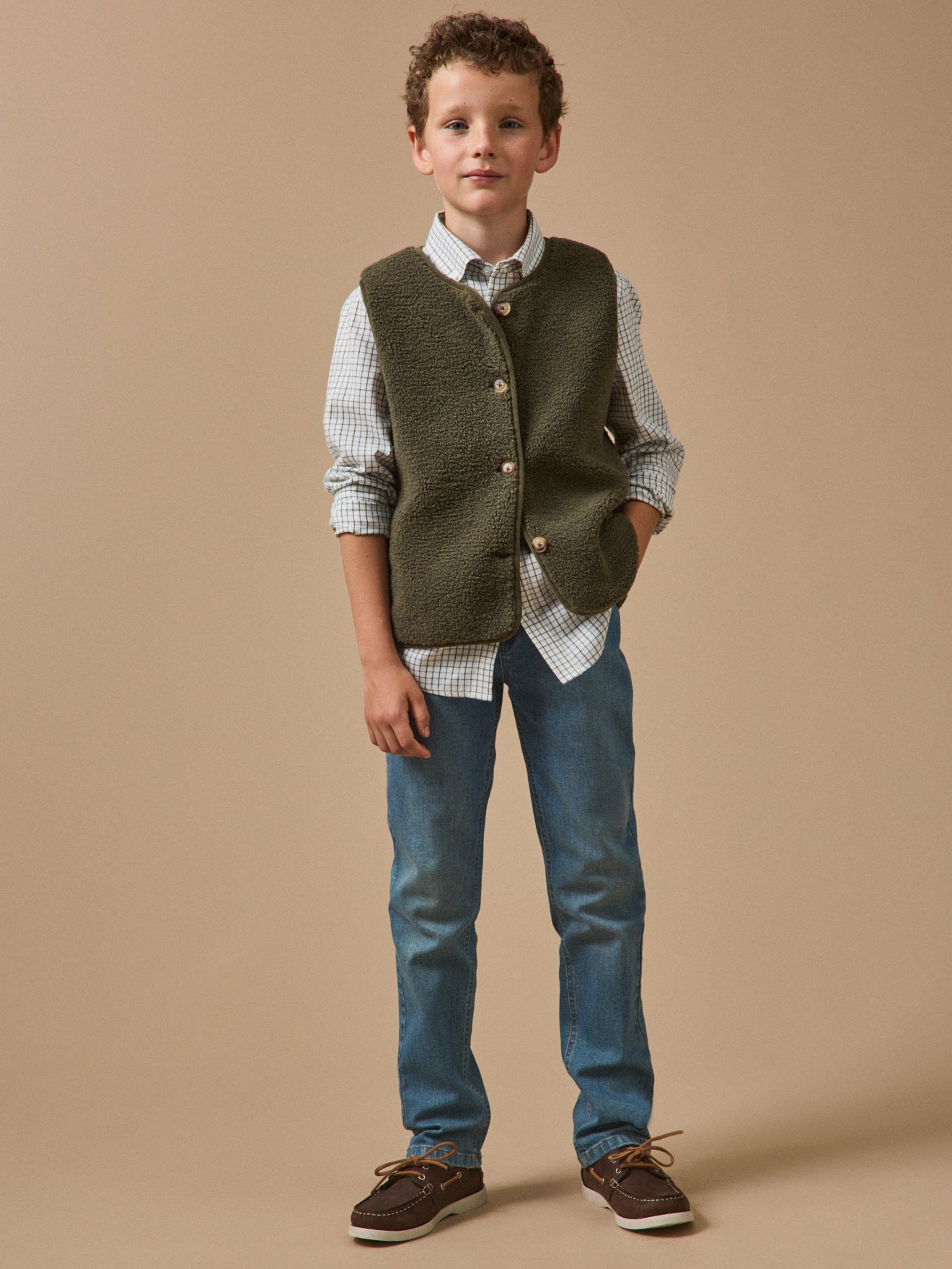 Veste sans manches en sherpa Garçon