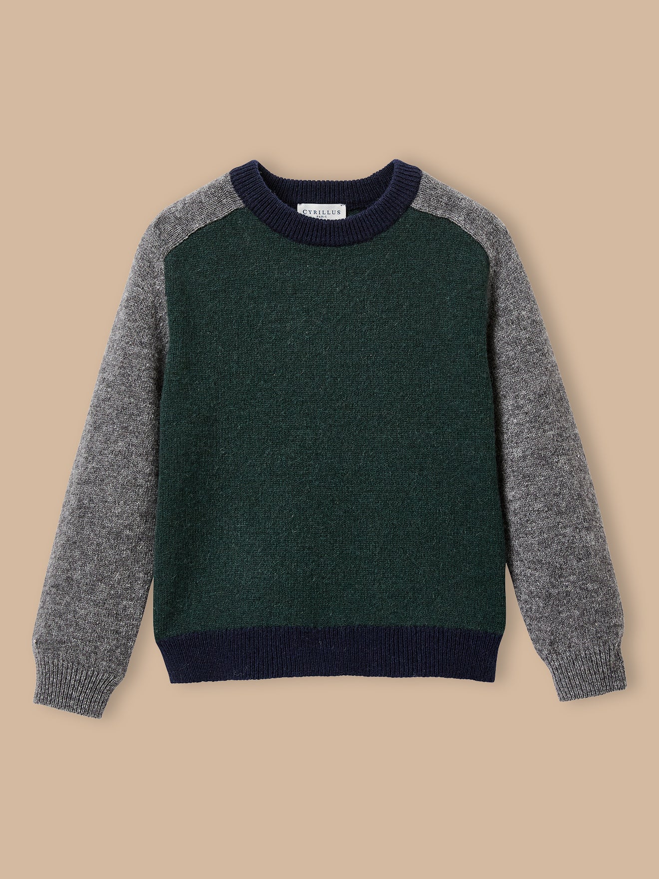 Pull colorblock en laine Garçon