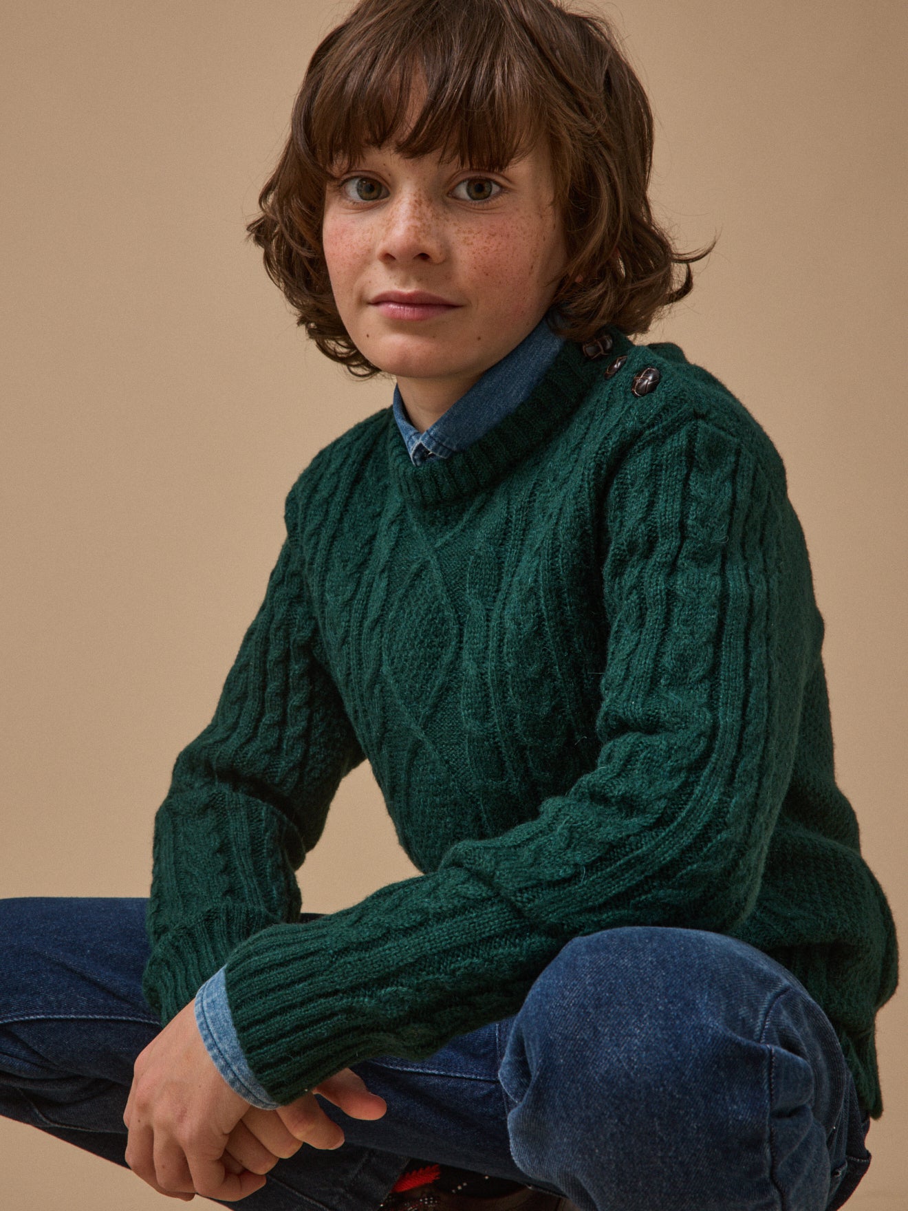 Boy's cable-knit sweater