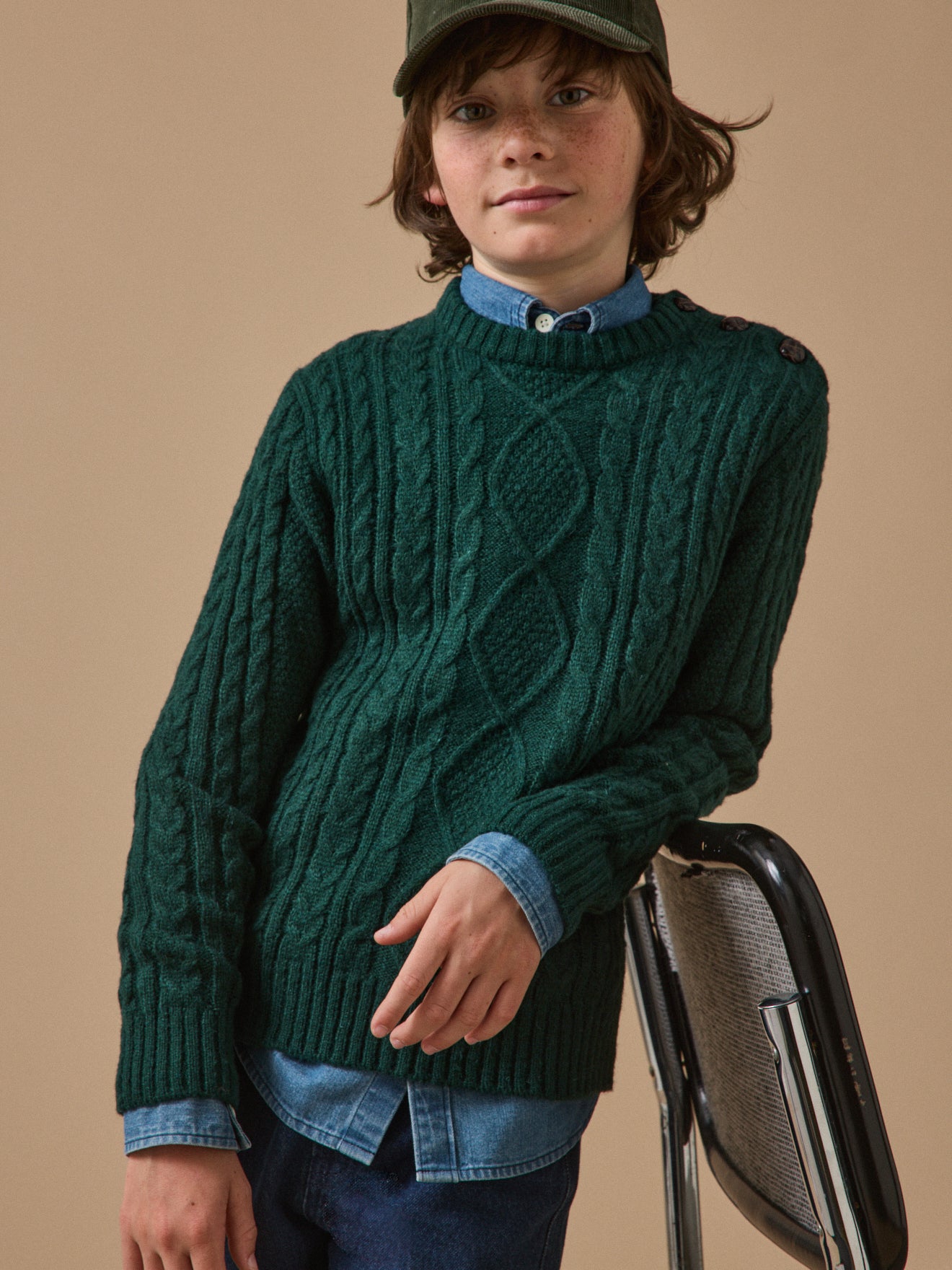 Boy's cable-knit sweater