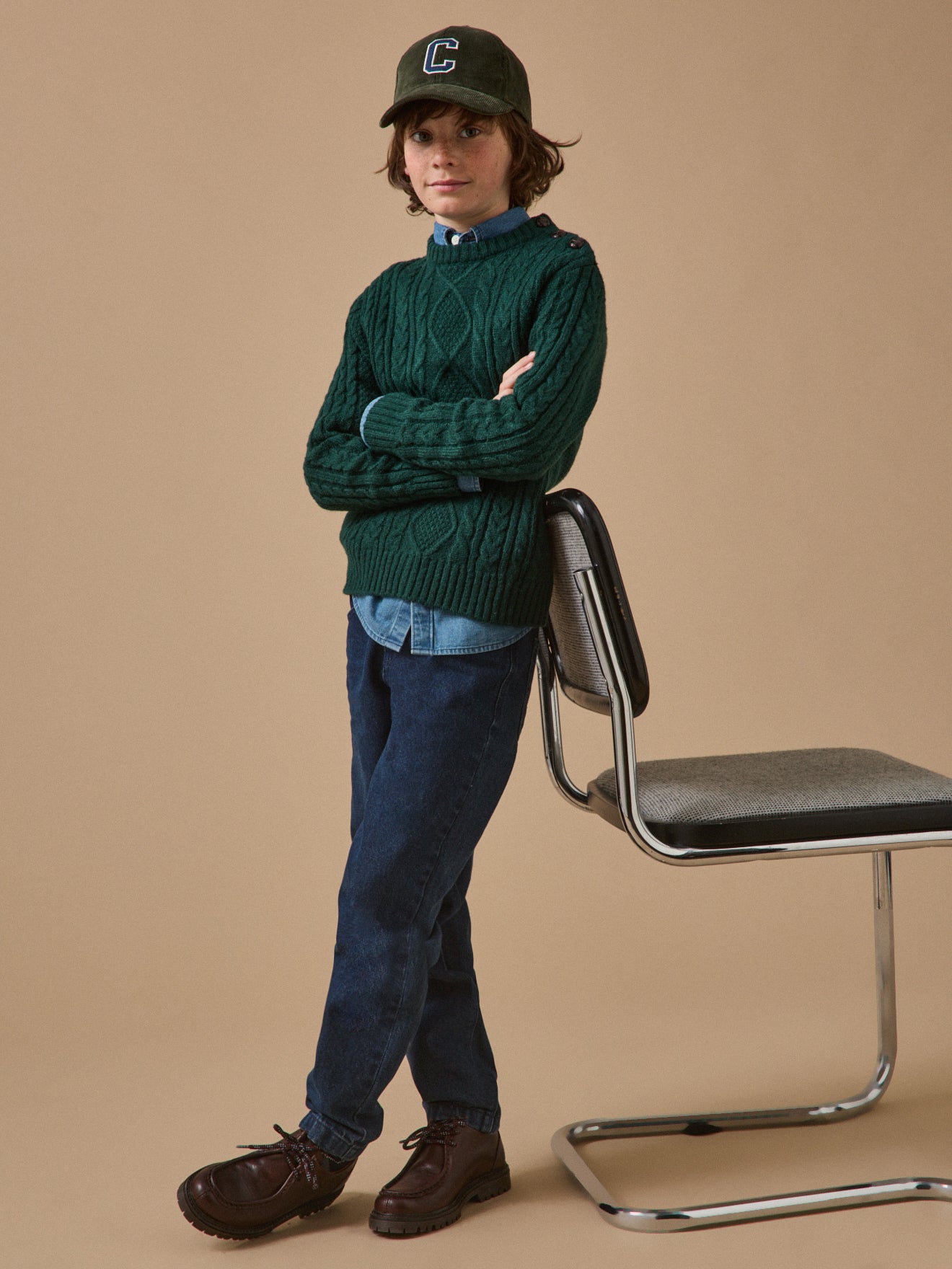 Boy's cable-knit sweater
