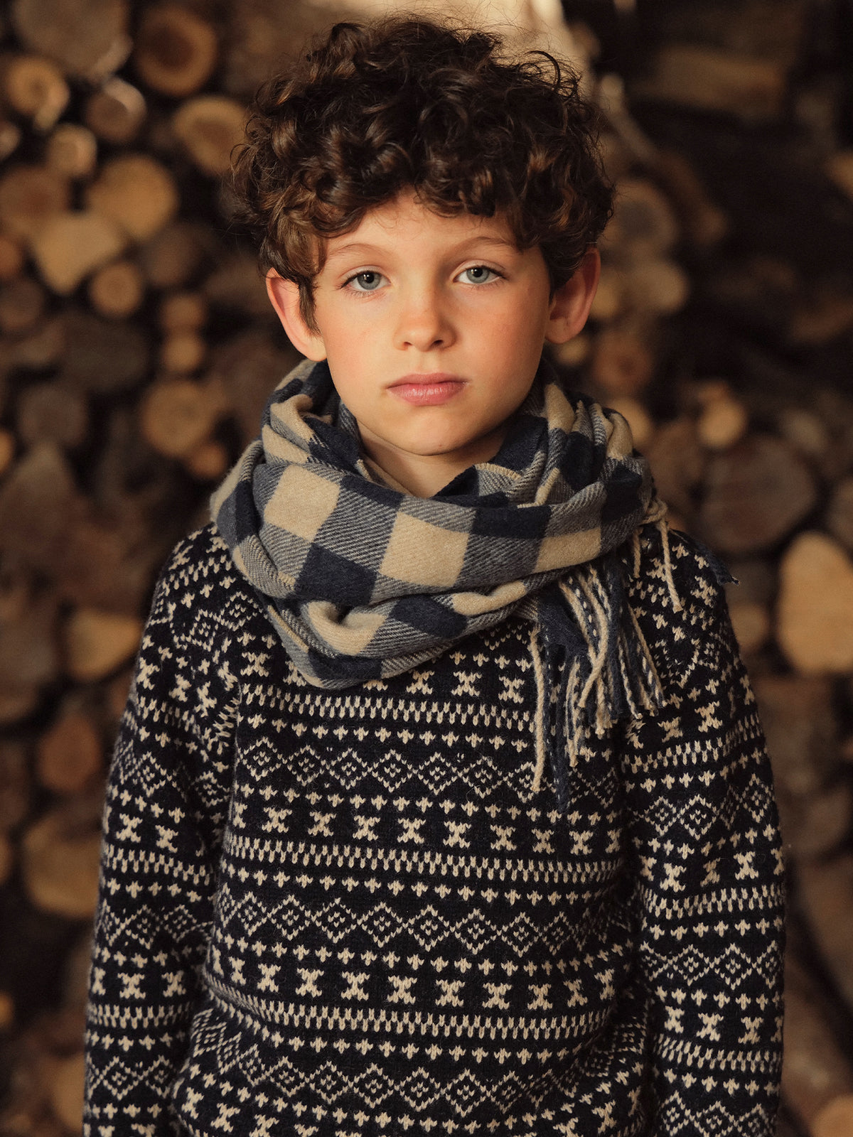 Pull jacquard avec laine Garçon