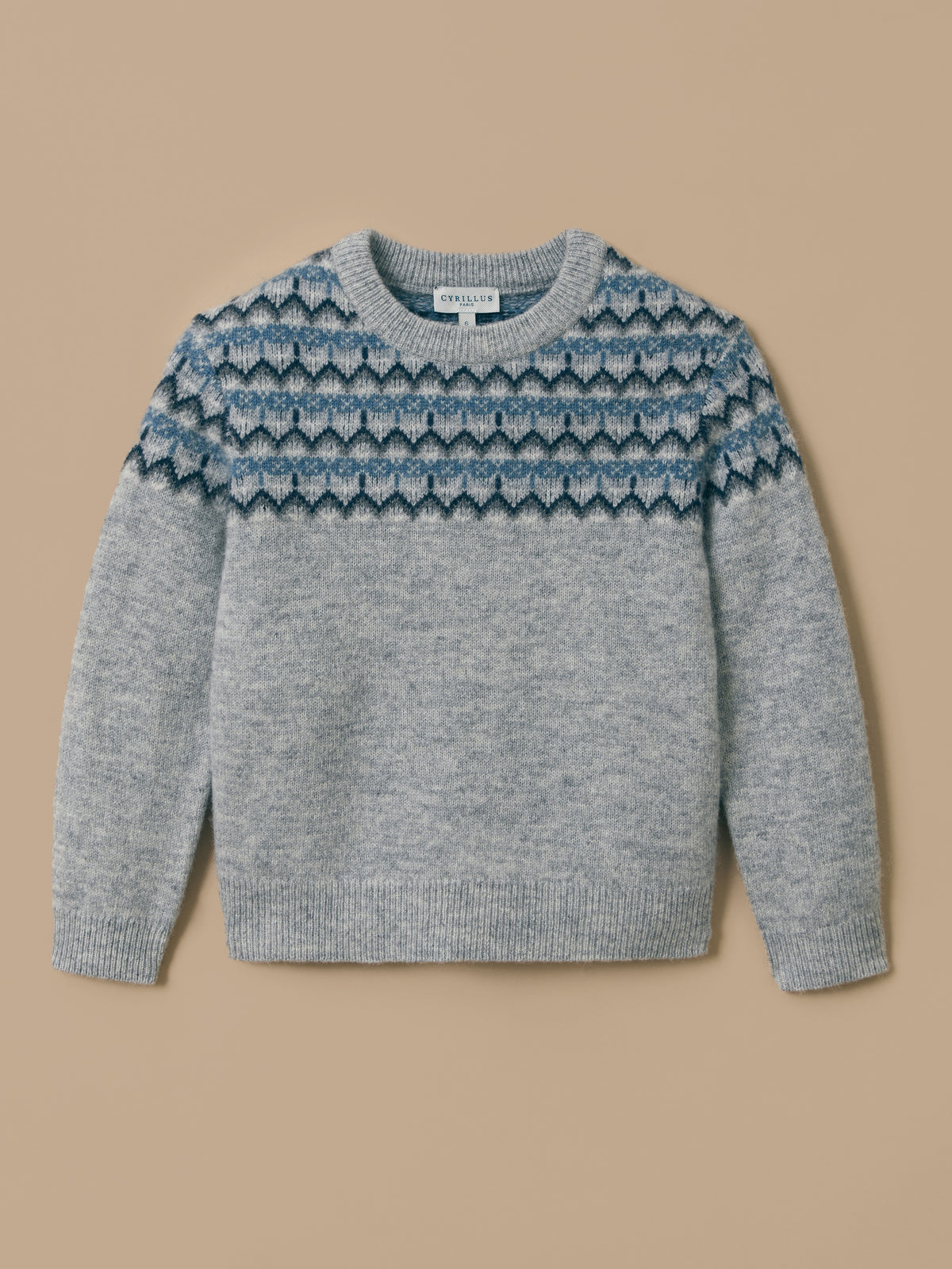 Boy's jacquard sweater with wool