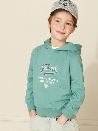 Boy's organic cotton T-shirt with hood