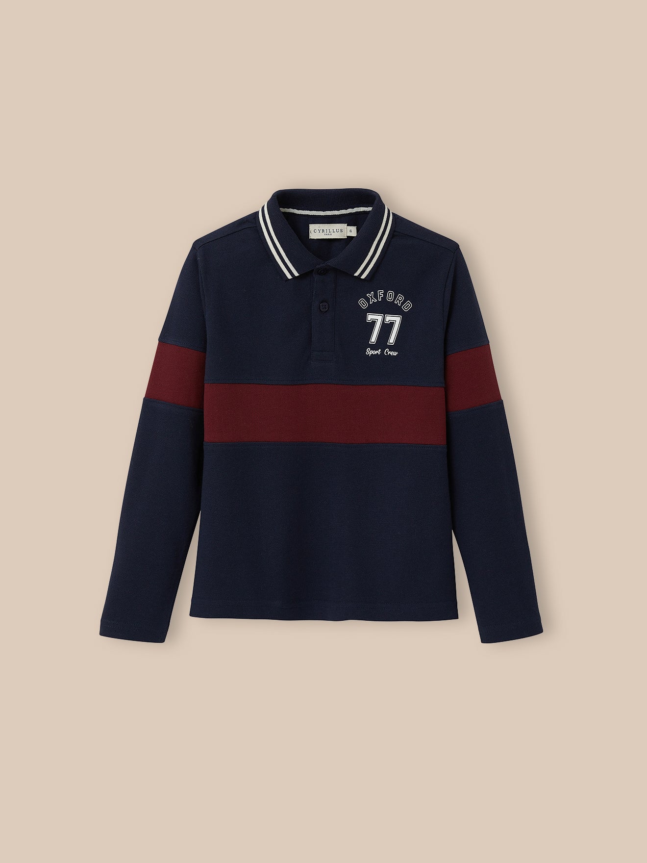 Boy's organic cotton piqué knit polo shirt