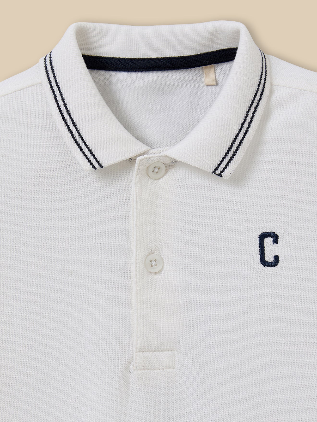 Boy's piqué knit organic cotton polo shirt