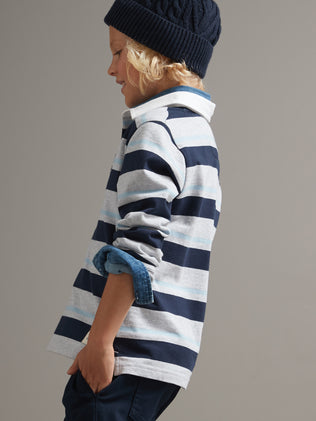 Boy's stripe polo shirt in organic cotton