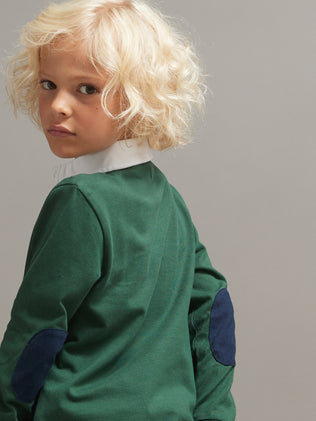 Boy's colorblock rugby shirt in organic cotton