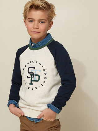 Boy's organic cotton colorblock sweatshirt