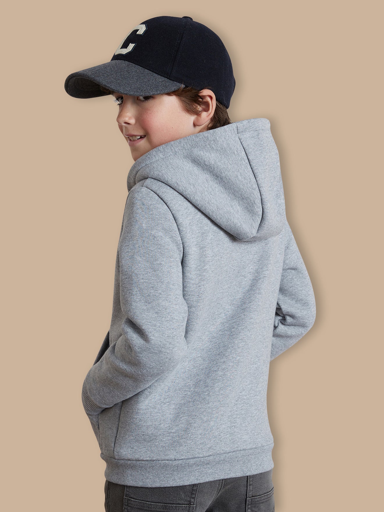 Boy's zip sweatshirt with hood