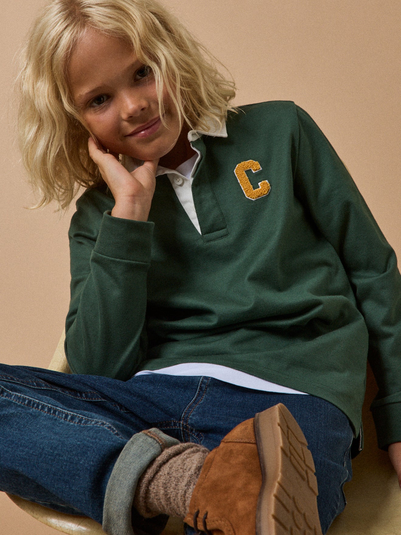 Boy's organic cotton rugby shirt