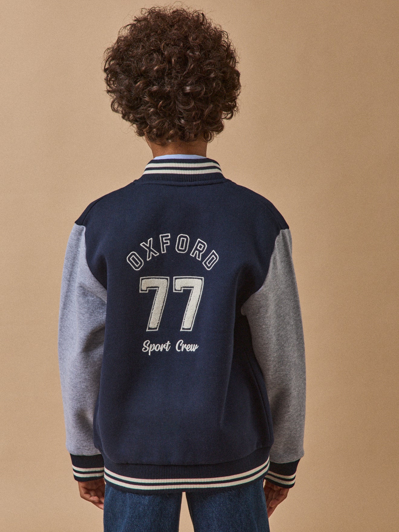 Boy's sweatshirt with ribbed neckline