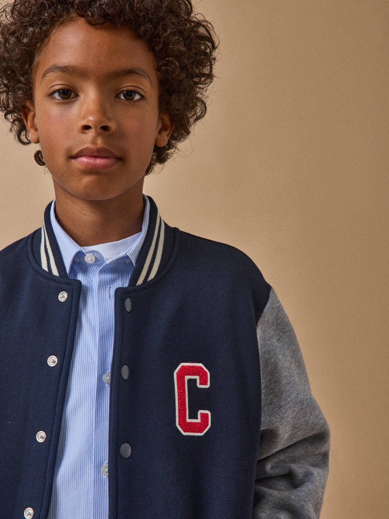 Boy's sweatshirt with ribbed neckline