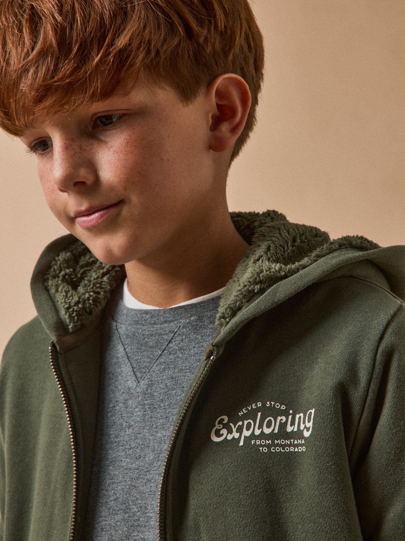 Cardigan zippé doublé sherpa Garçon