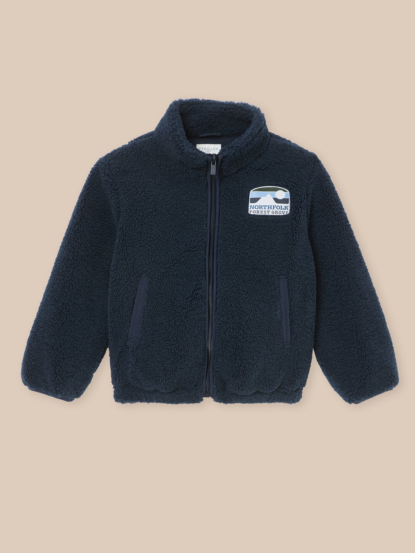 Boy's zip sherpa cardigan