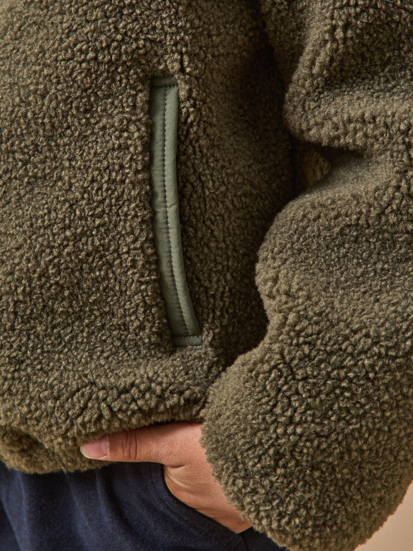 Boy's zip sherpa cardigan