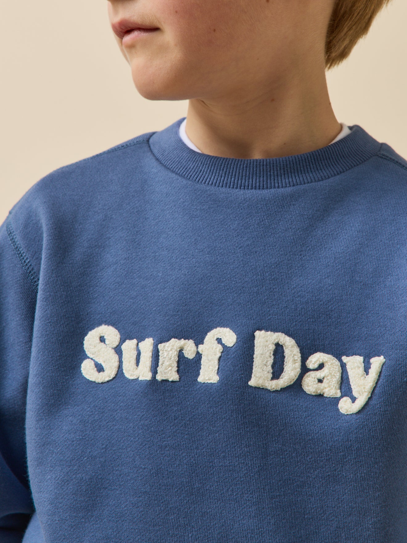 Boy's marled message sweatshirt in organic cotton