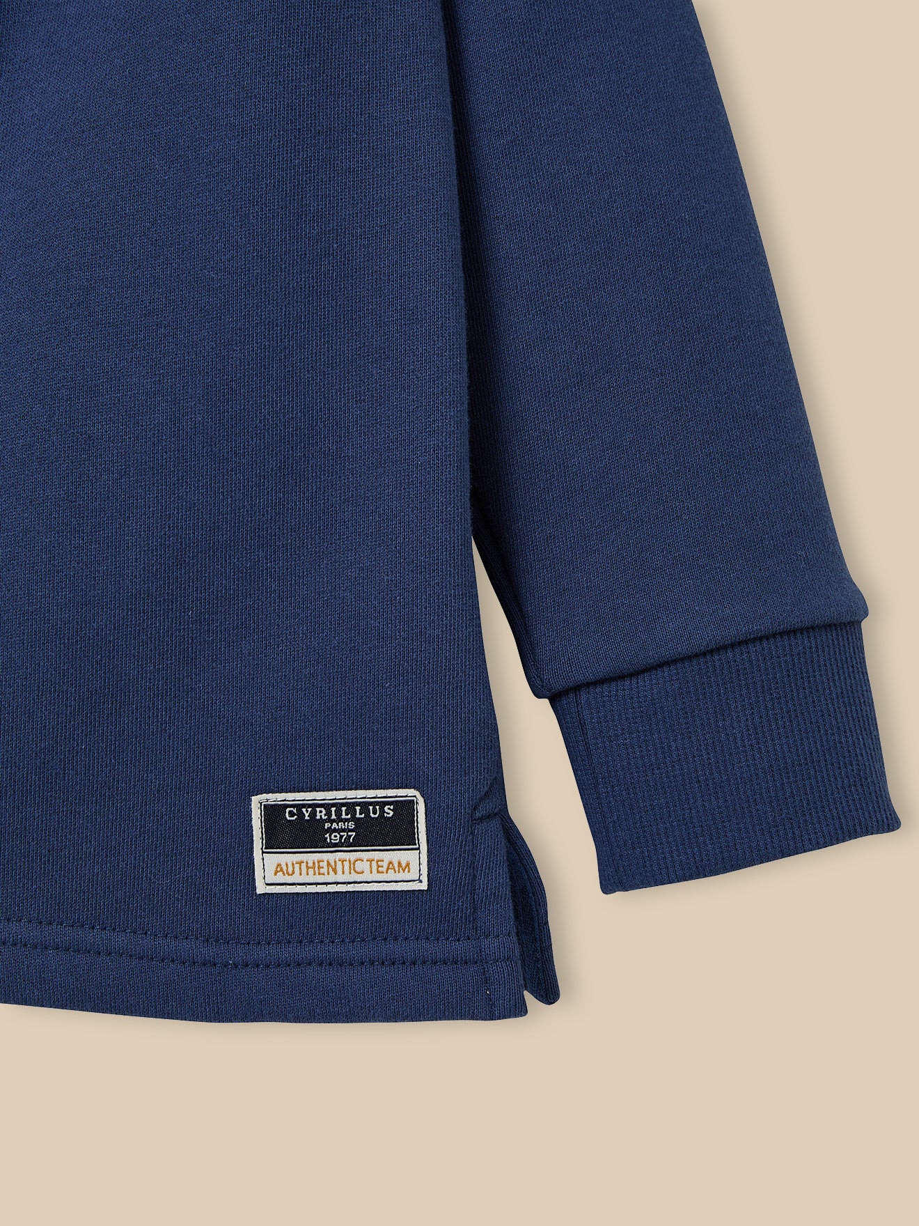 Boy's organic cotton polo-shirt inspired sweatshirt