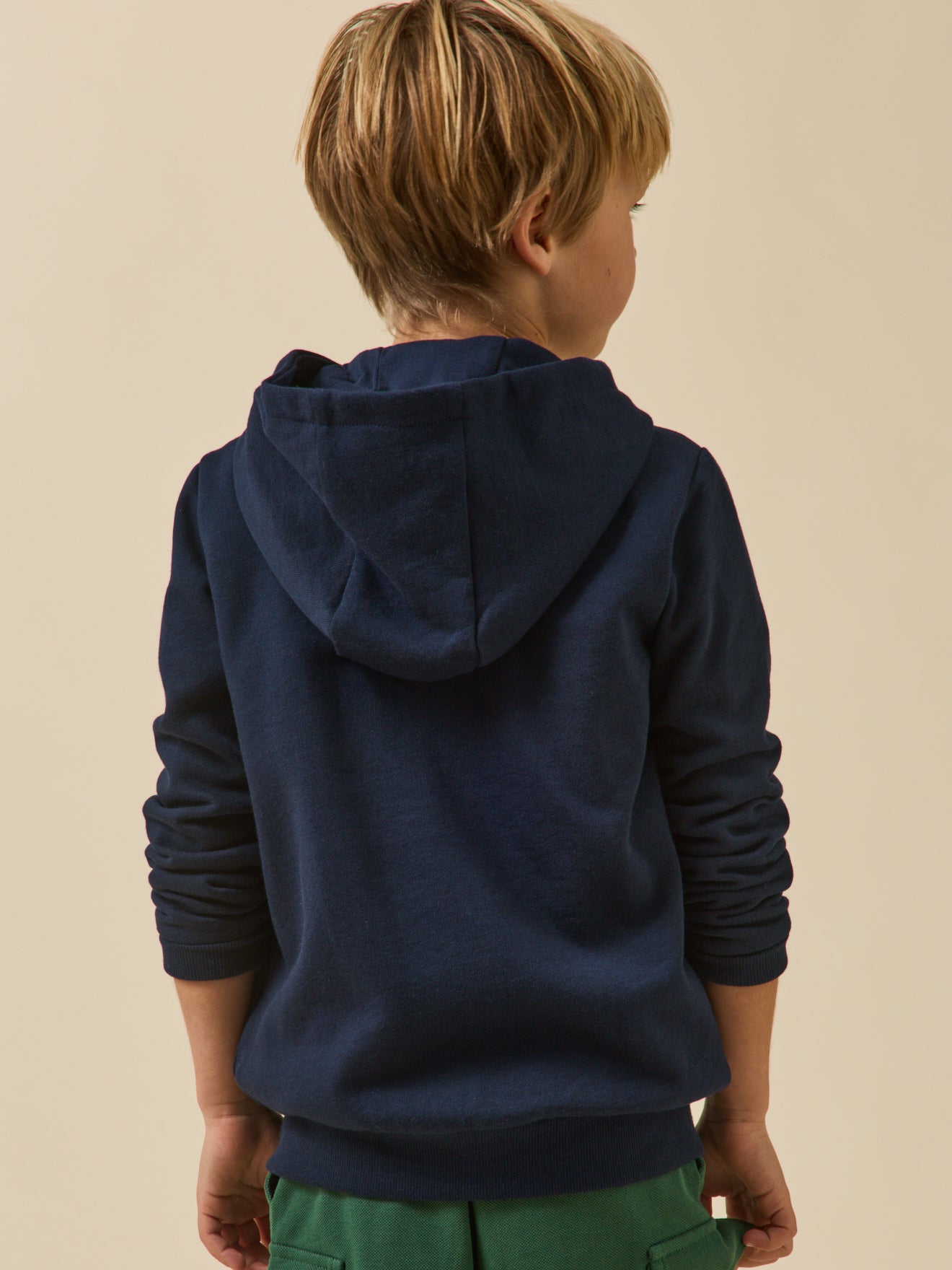 Boy's organic cotton sweatshirt with hood