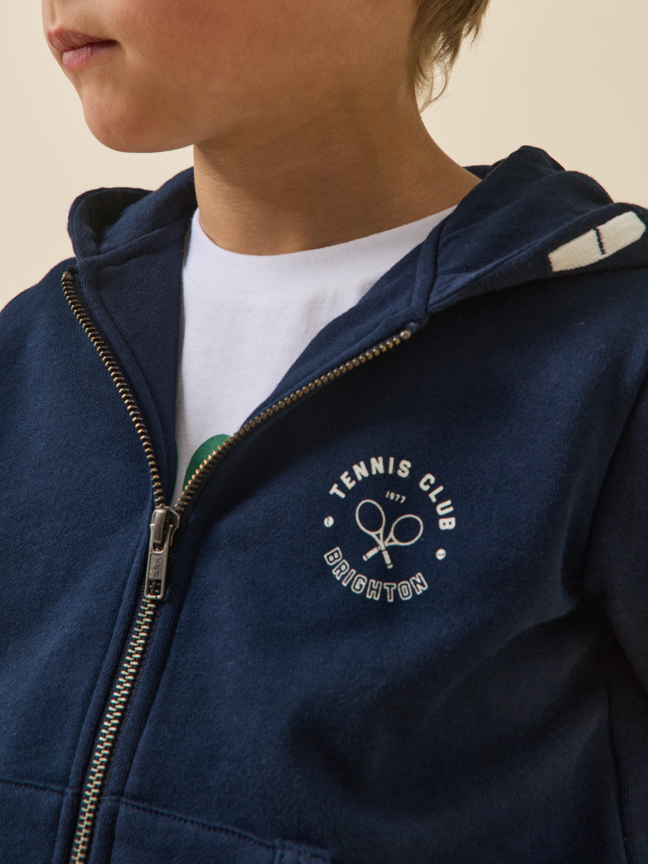 Boy's organic cotton sweatshirt with hood