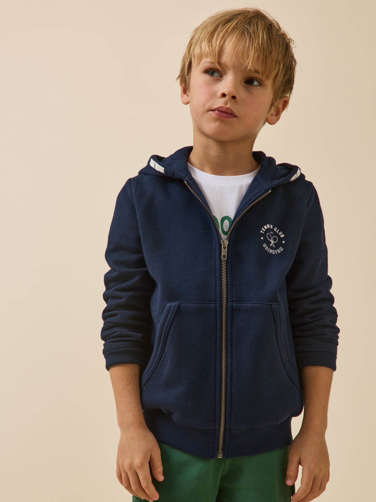 Boy's organic cotton sweatshirt with hood