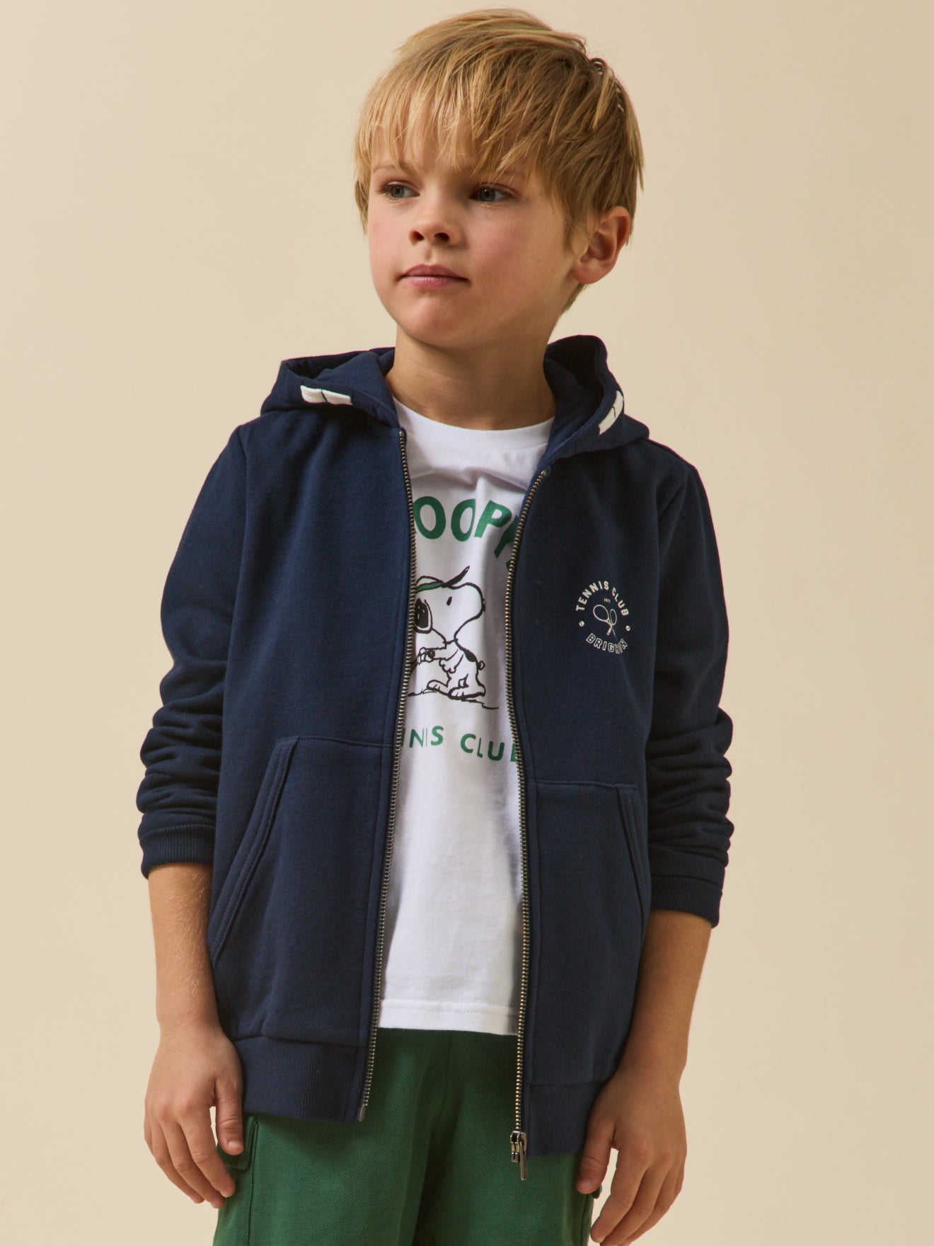 Boy's organic cotton sweatshirt with hood