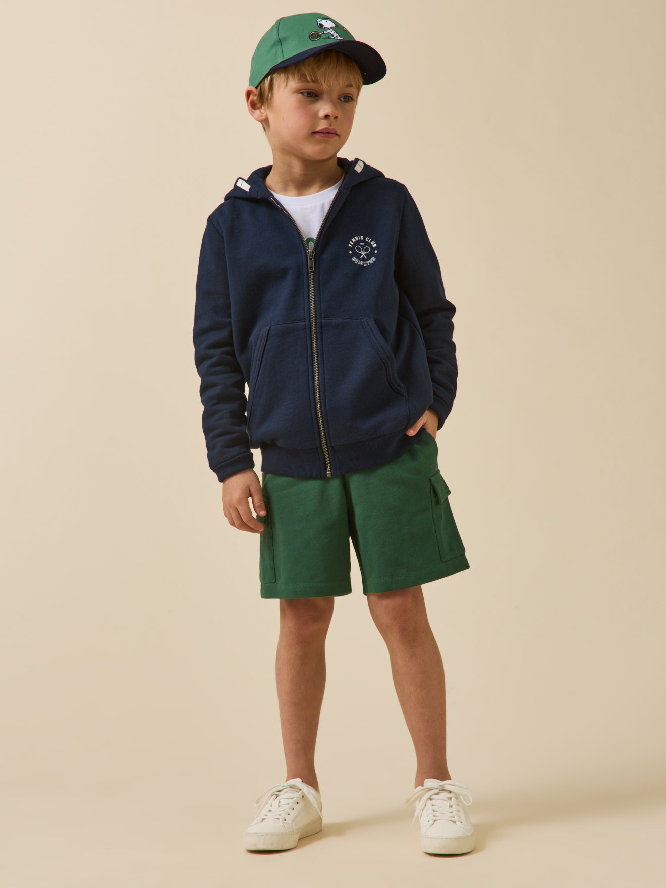 Boy's organic cotton sweatshirt with hood