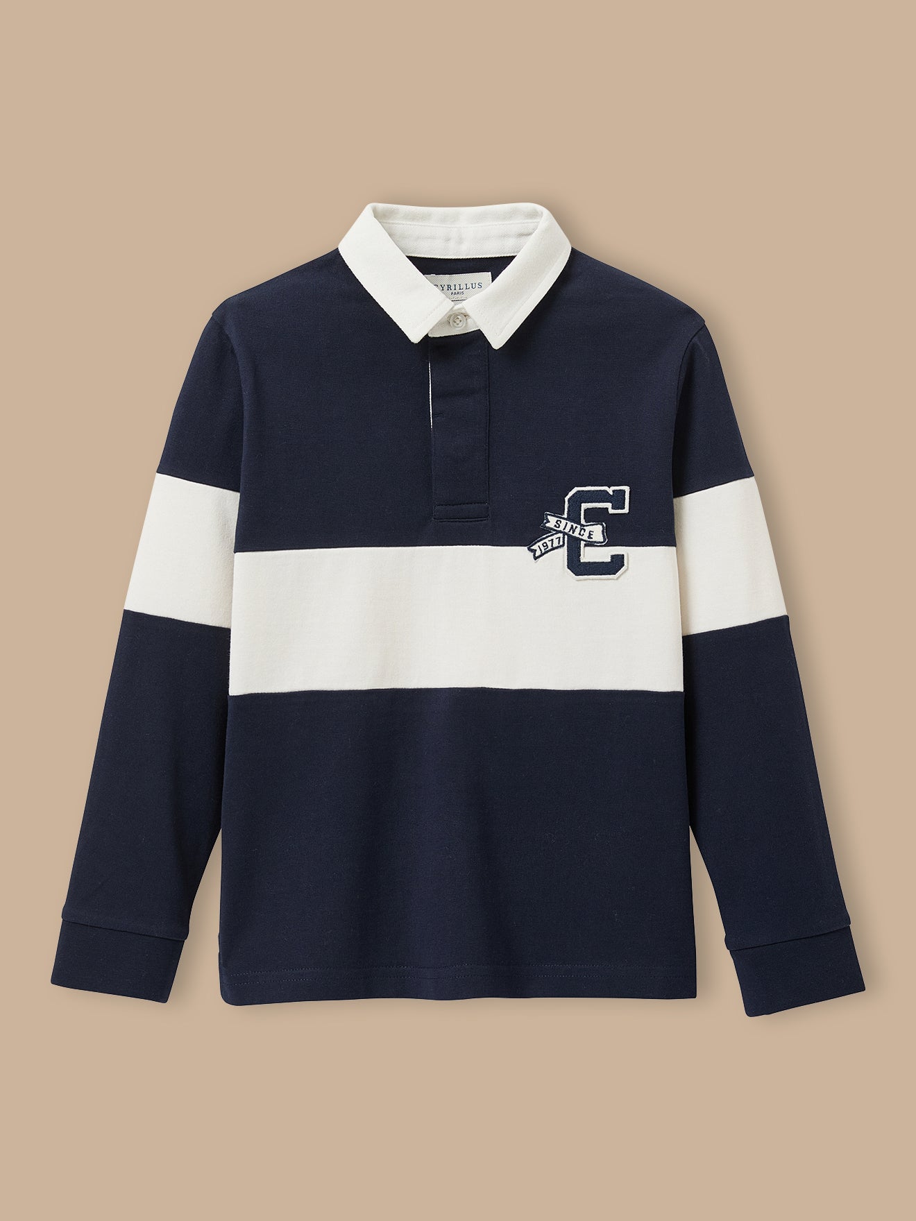Boy's colorblock rugby shirt