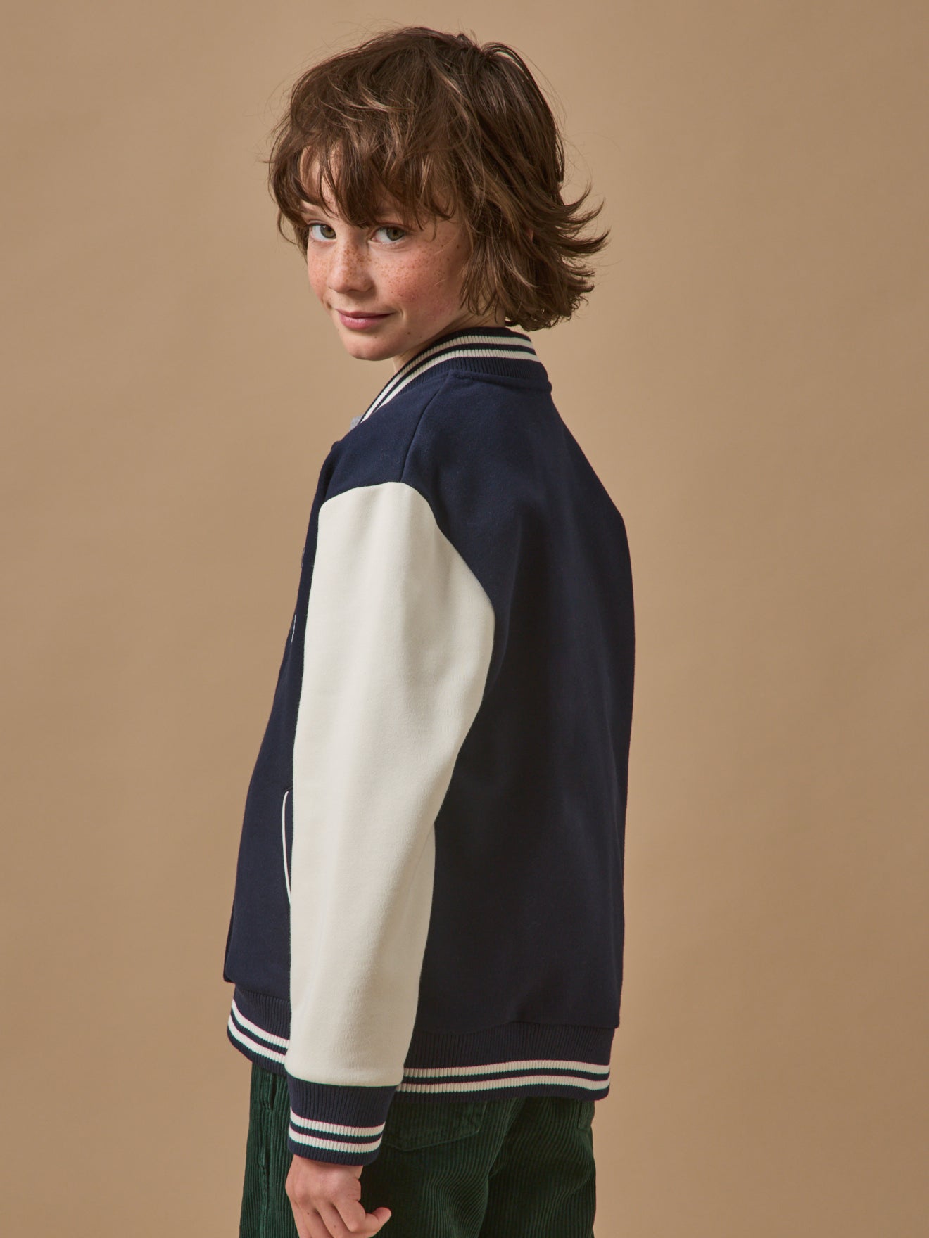 Boy's embroidered varsity jacket