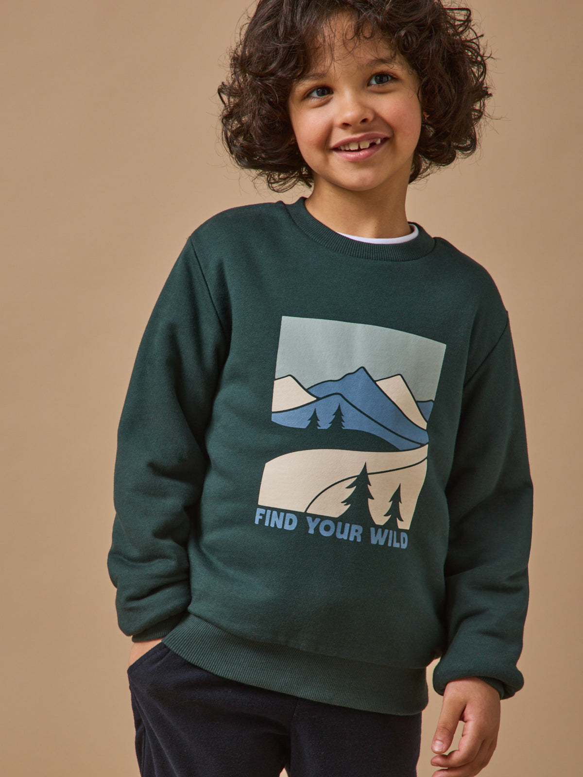 Boy's sherpa-lined sweatshirt