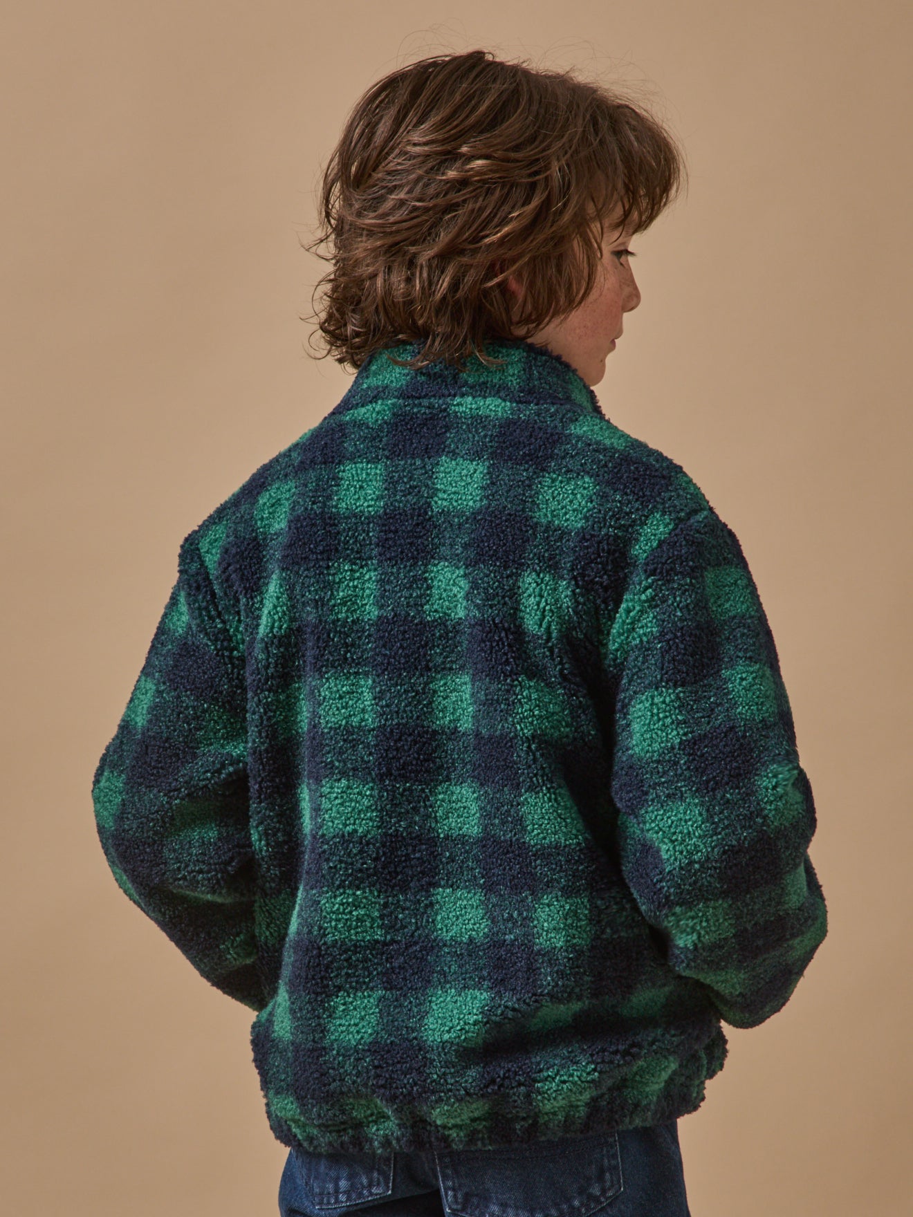 Boys' Checked Sherpa Jacket