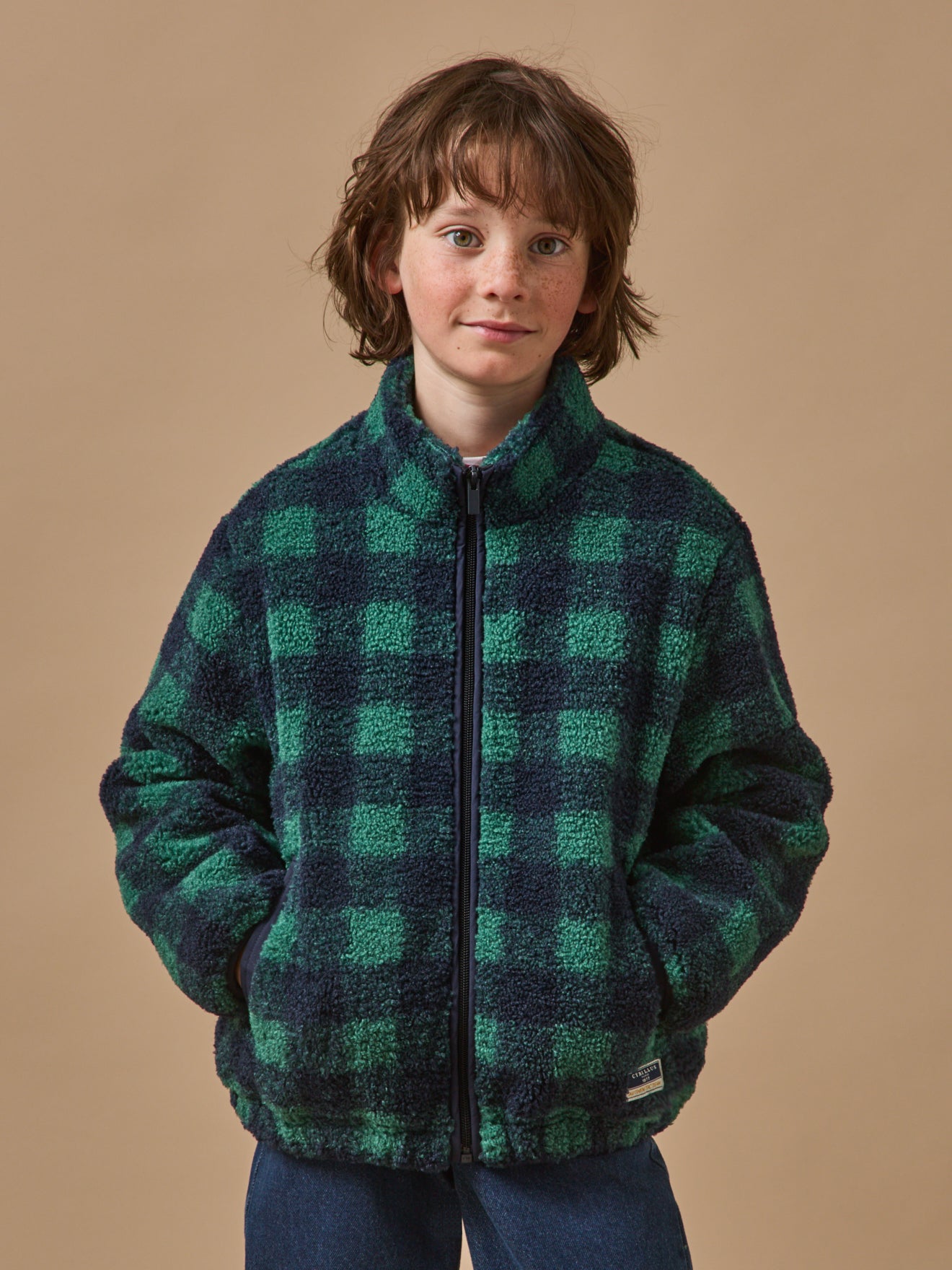 Boys' Checked Sherpa Jacket