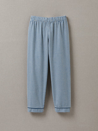 Boy's gingham check dual-fabric pyjamas