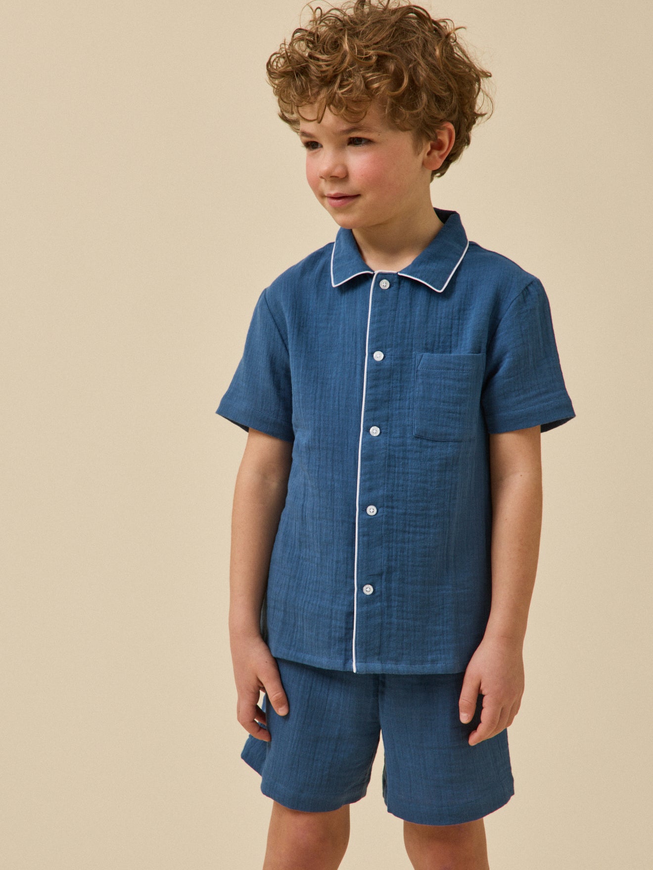 Boy's cotton gauze pyjamas with shorts
