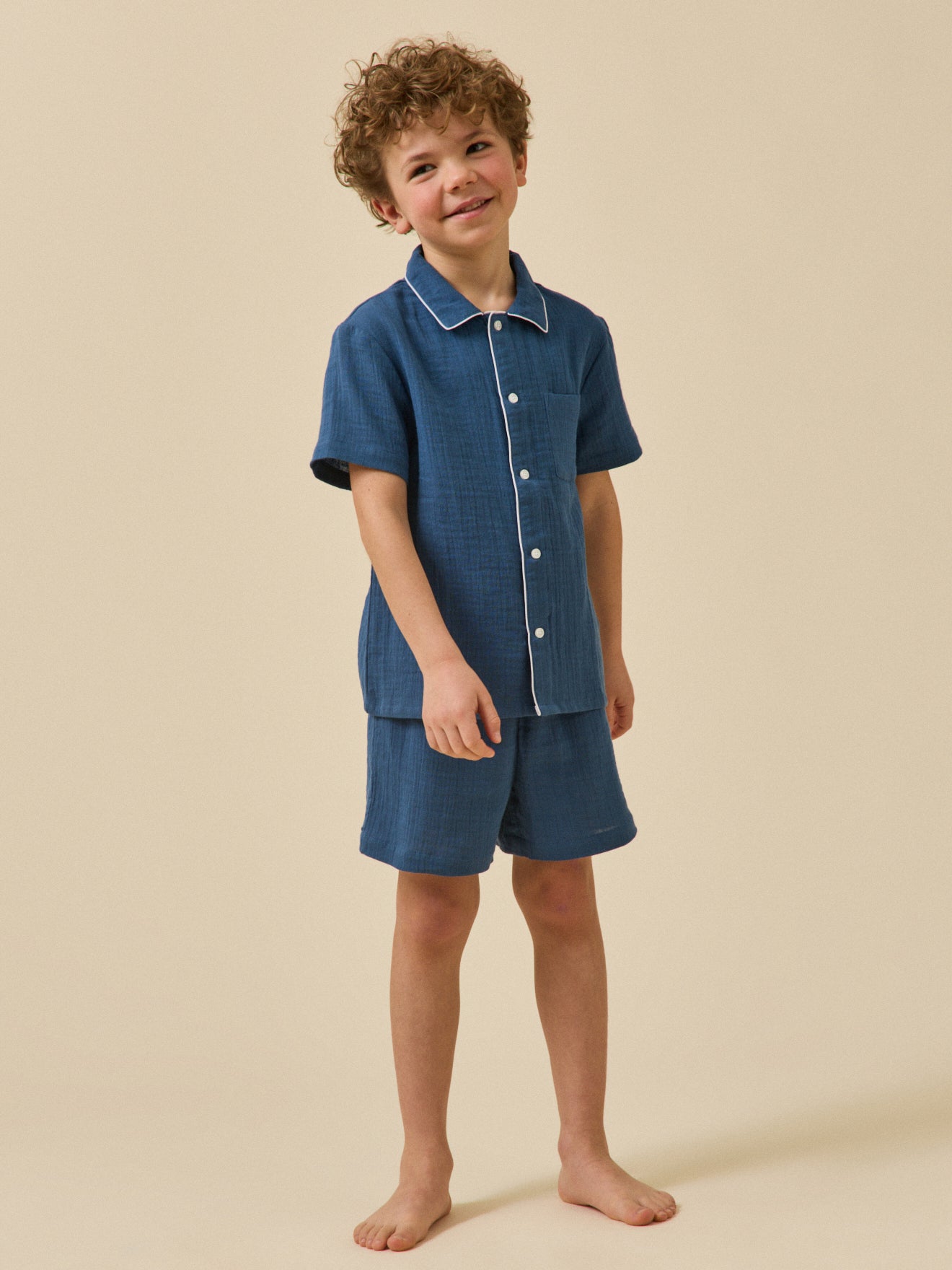 Boy's cotton gauze pyjamas with shorts