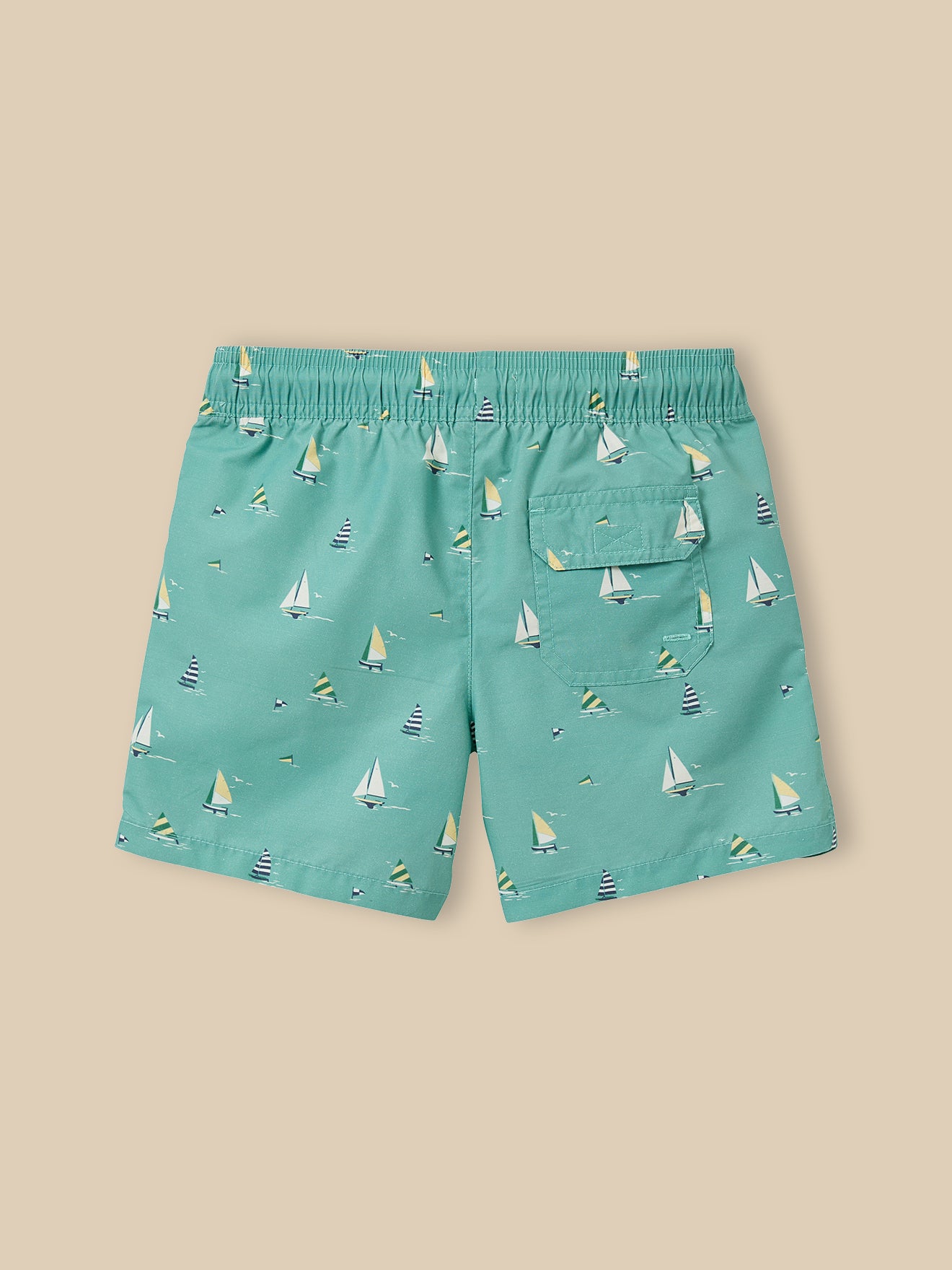 Boy's swimming shorts with sailboat print
