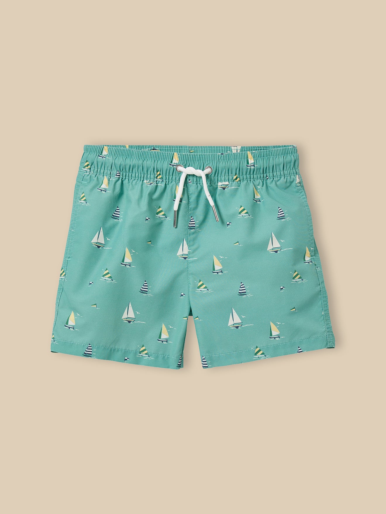 Boy's swimming shorts with sailboat print