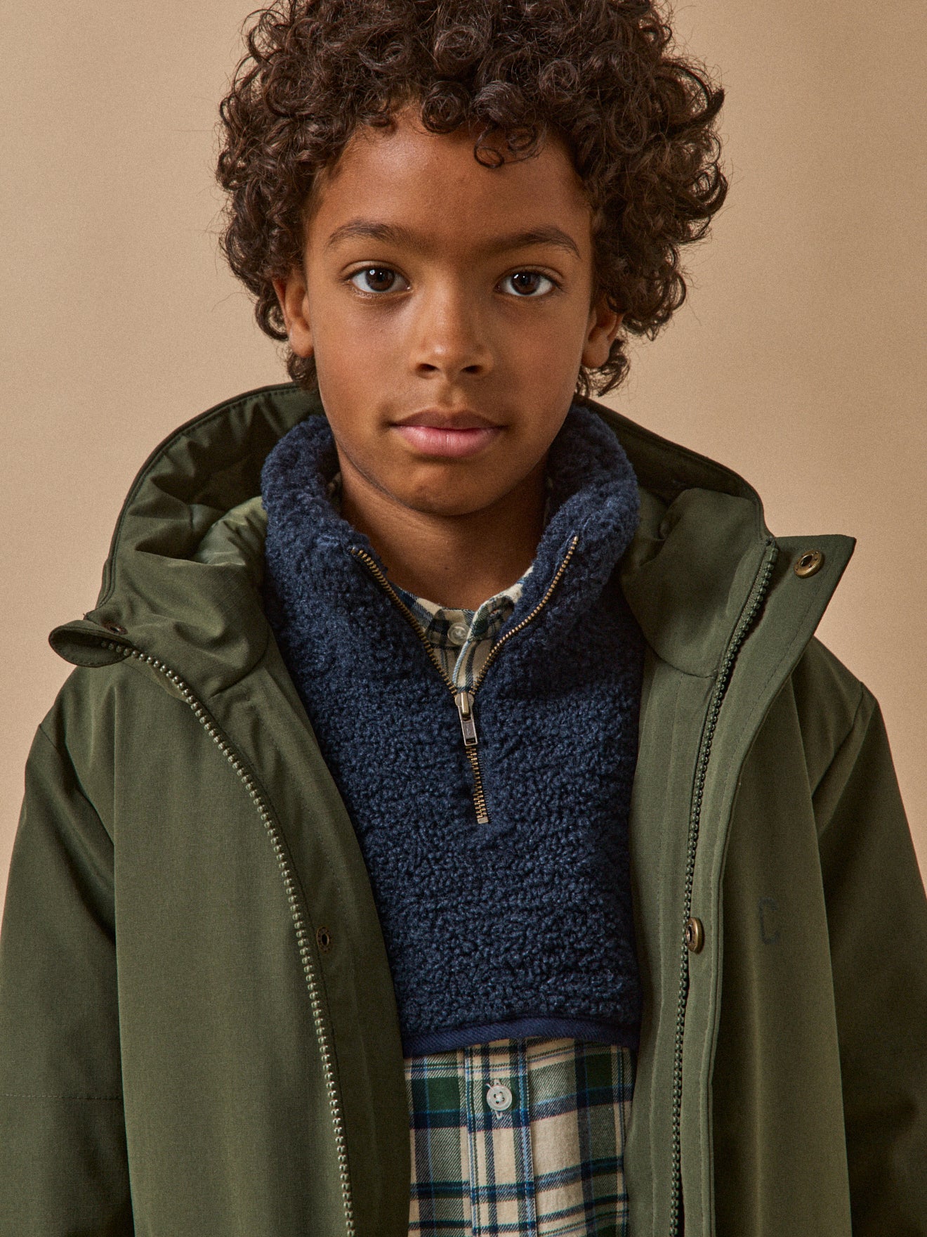 Boy's sherpa false collar