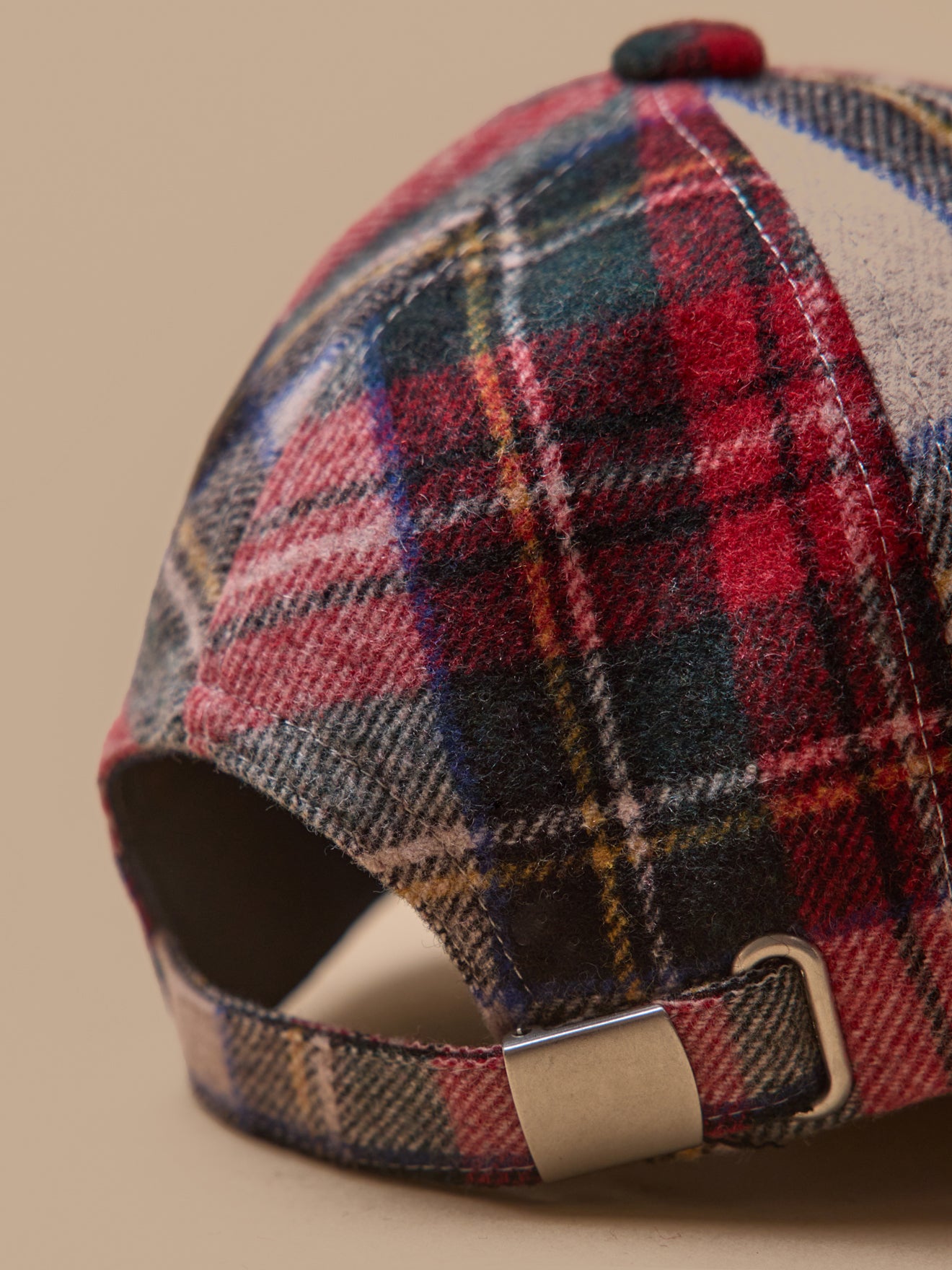Checked woolen cap for adults and children